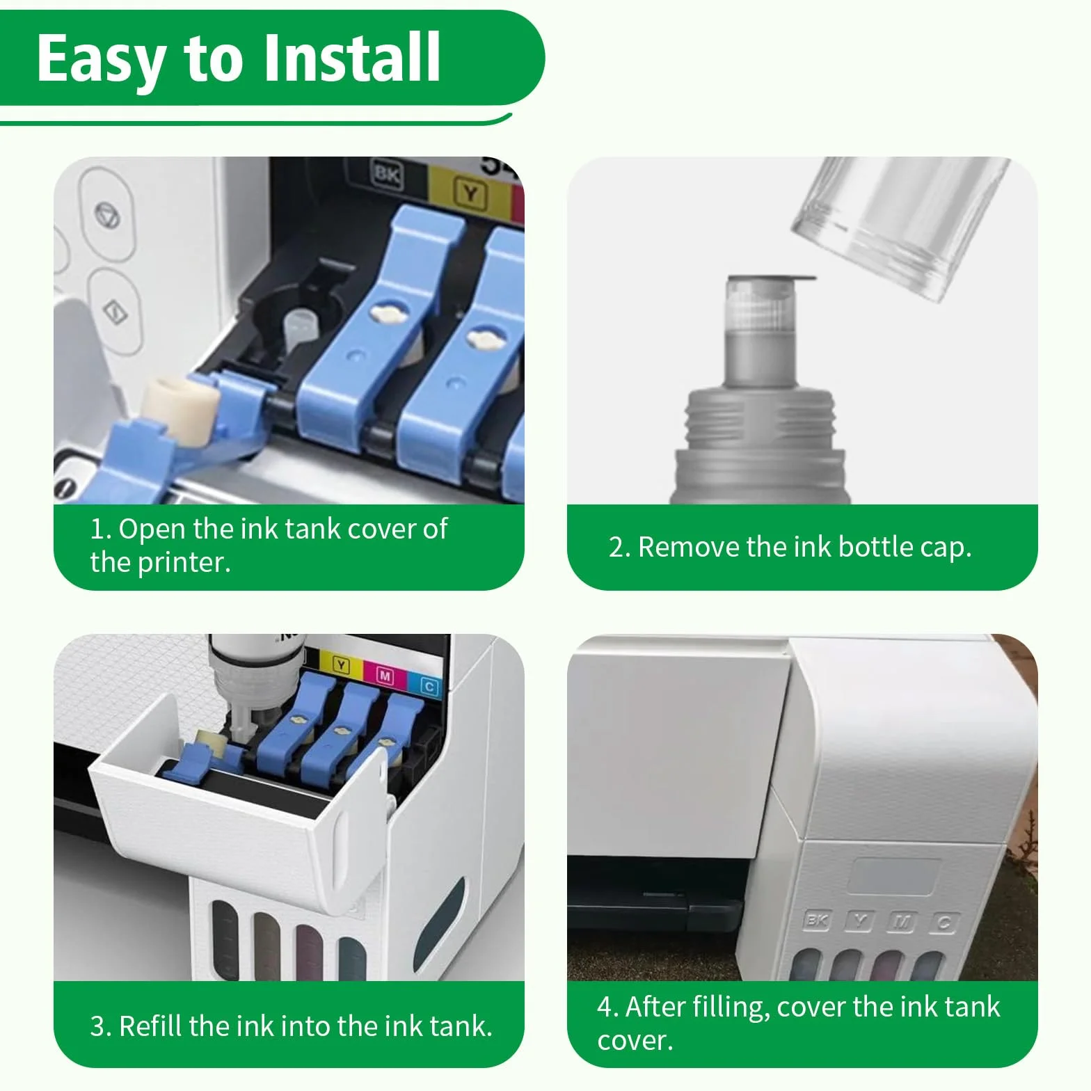 113 Inchiostro Compatibile con Epson 113 Flaconi di Inchiostro per Ecotank ET-5150 ET5150 ET-5170 ET-16650 ET-16600 ET-16150 ET-15000 ET-5100 ET-5160 ET-5800 Pro ET-5850 (5 Pack 2BK/C/M/Y)