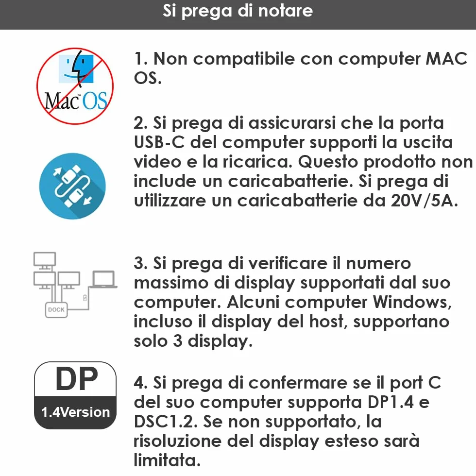 WAVLINK Stazione docking per computer portatili, Displayport Docking Station con doppio DP, HDMI, 100W PD IN, 10Gbps USB A/C, porta Ethernet 2.5G per Dell/HP/Lenovo ecc, solo computer Windows Systerm