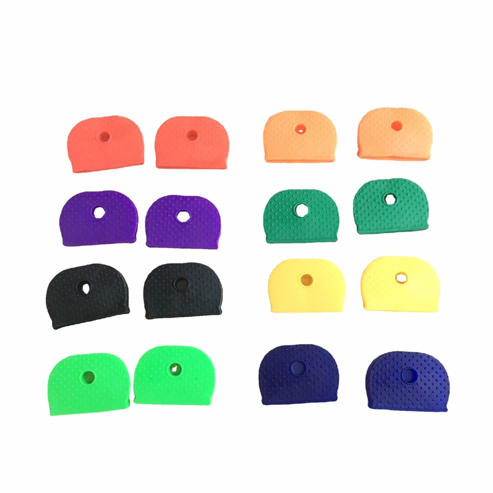 Copritasti per chiavi, 24 pezzi Coprichiavi semicircolari in gomma universali Copritasti flessibili in 8 colori per chiavi di casa.