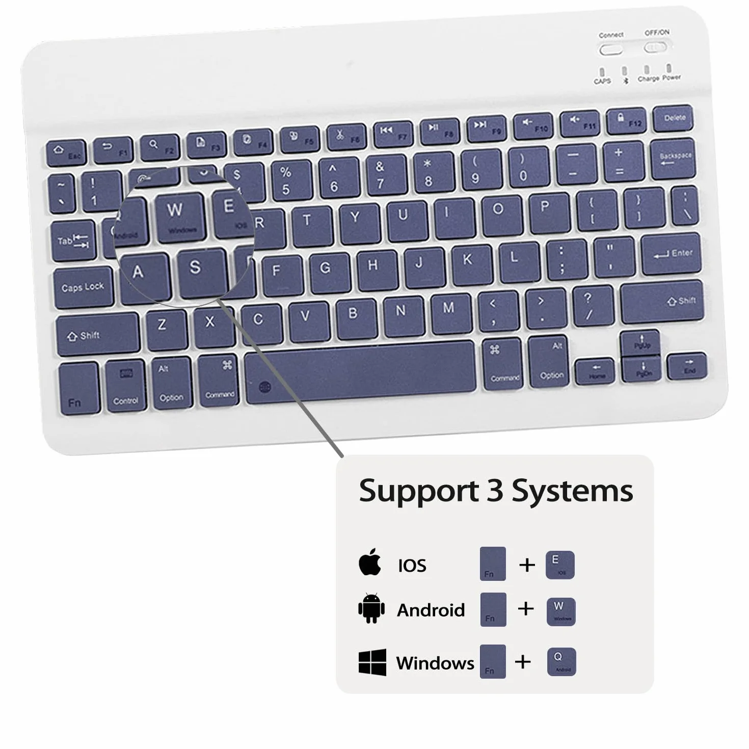 Custodia per tastiera per Honor Pad X9a 11,5" con tastiera QWERTY magnetica rimovibile, Viola