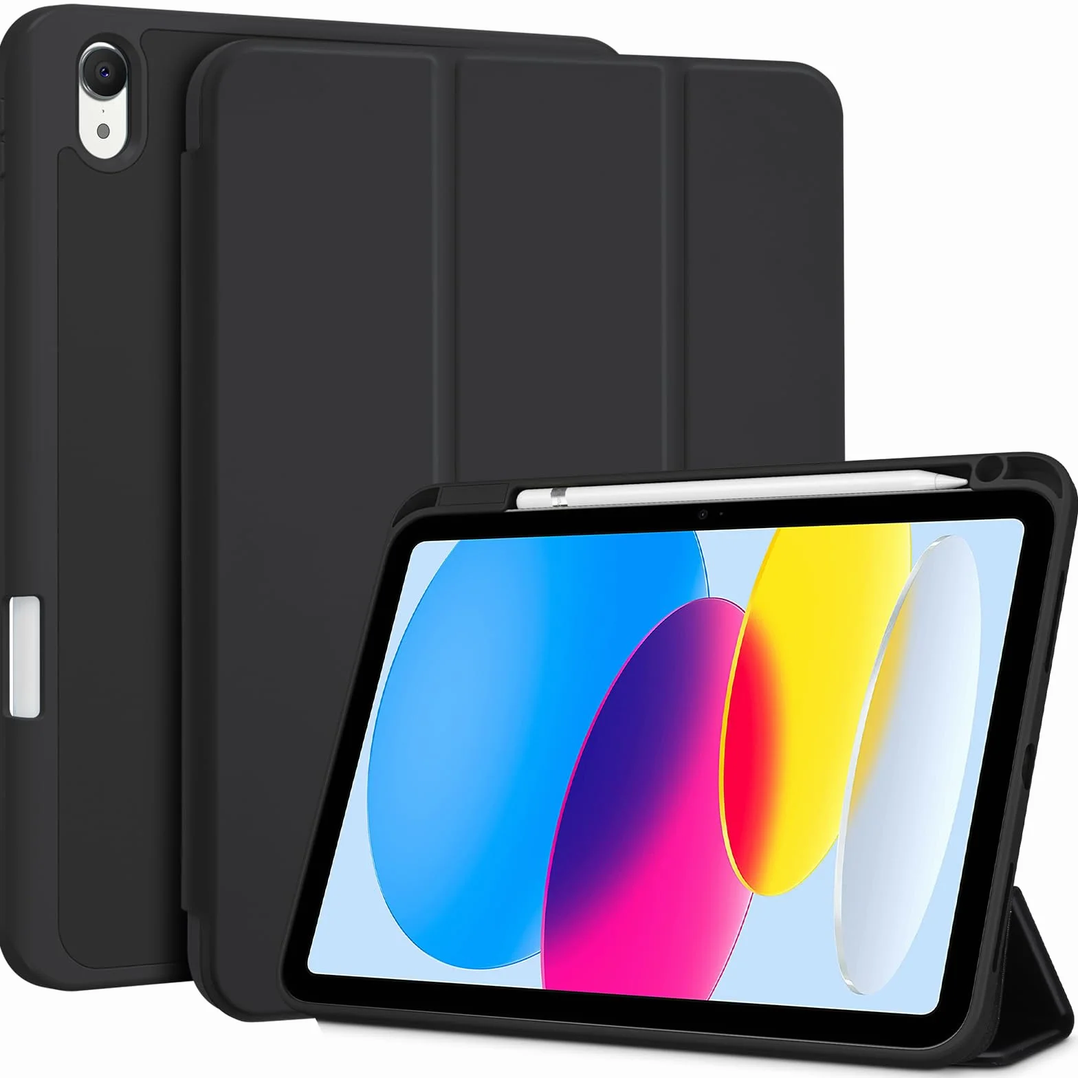 ProCase Cover iPad A16 11 Generazione 11 Pollici 2025 iPad 10 Generazione 10,9 Pollici 2022 Portapenna Custodia Auto Svegliati Sonno Nero