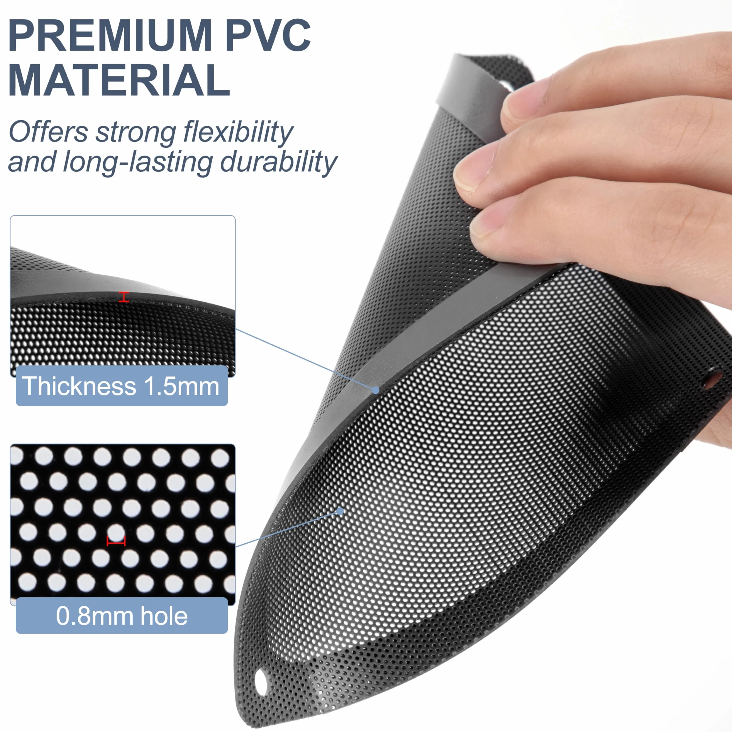 Filtro Antipolvere PC, 120mm Magnetico Griglie di Ventilazione, Filtro dell'Aria per Ventola di Raffreddamento del Computer Case, per Alimentatori/Modem/Routers (Nylon, 4 Pezzi, Nero)