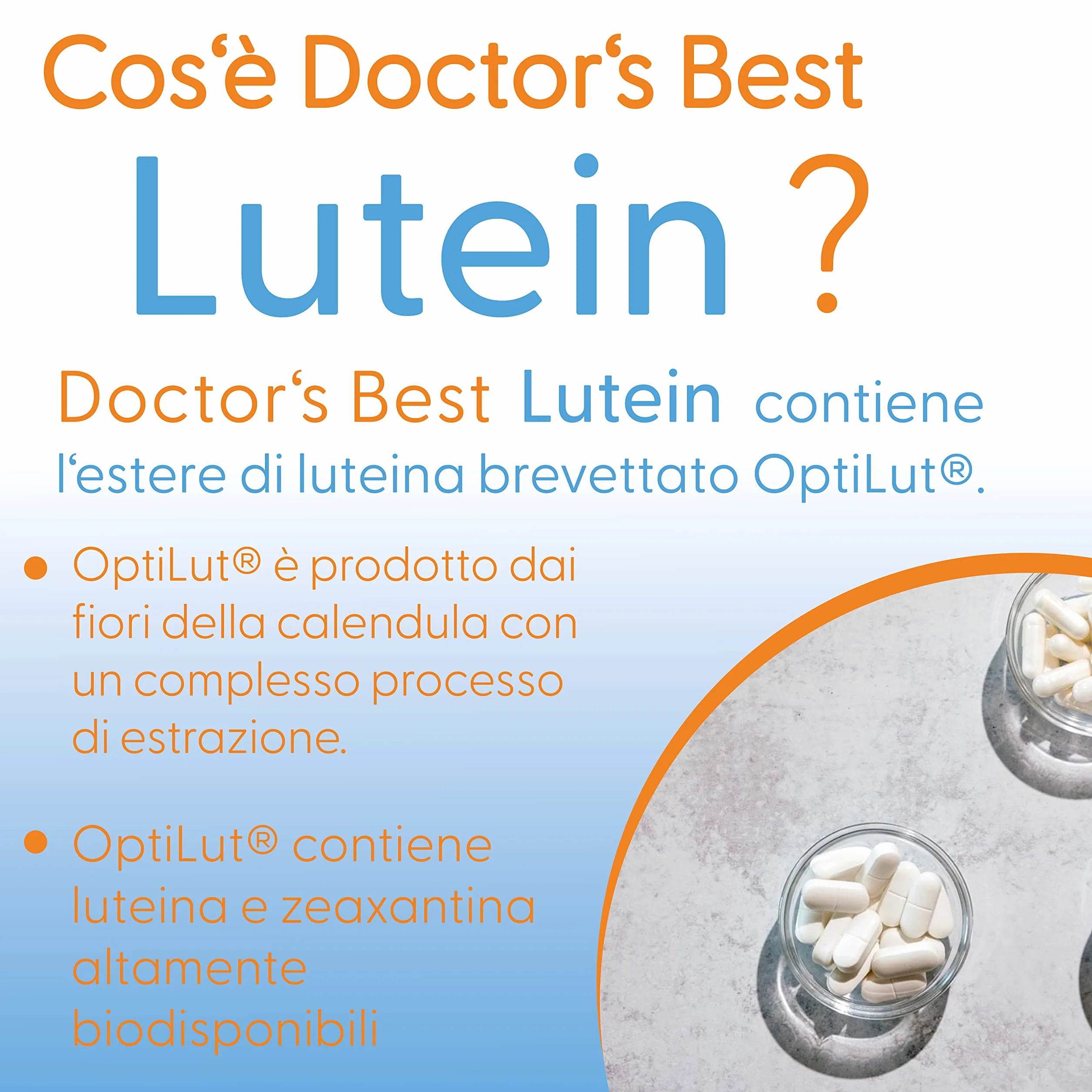 Doctor's Best Lutein con Optilut 10mg 120 Capsule Vegane Carotenoide Zeaxantina
