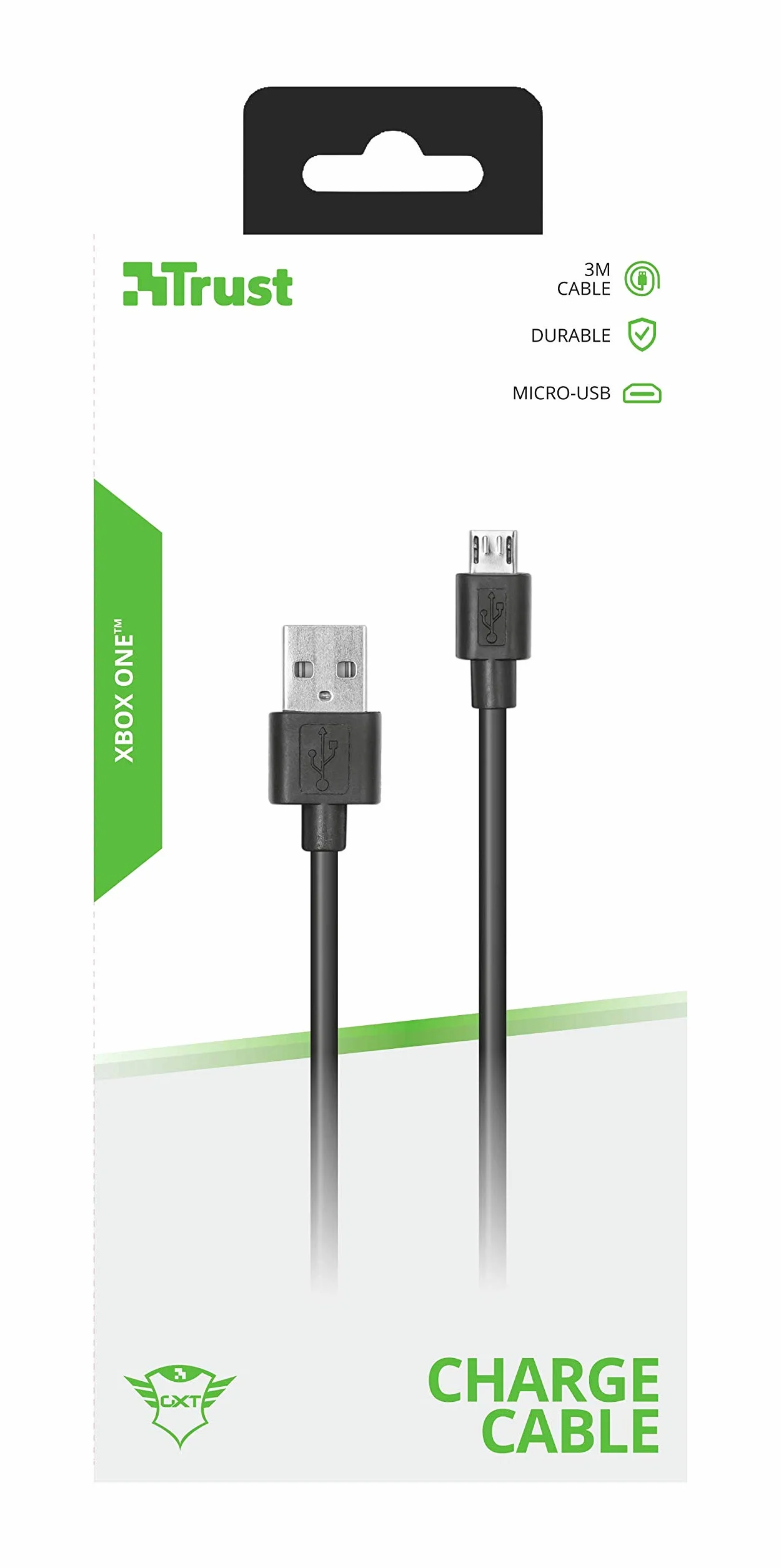 Trust GXT 224X Cavo di Ricarica Micro USB e Play per Xbox One, Nero