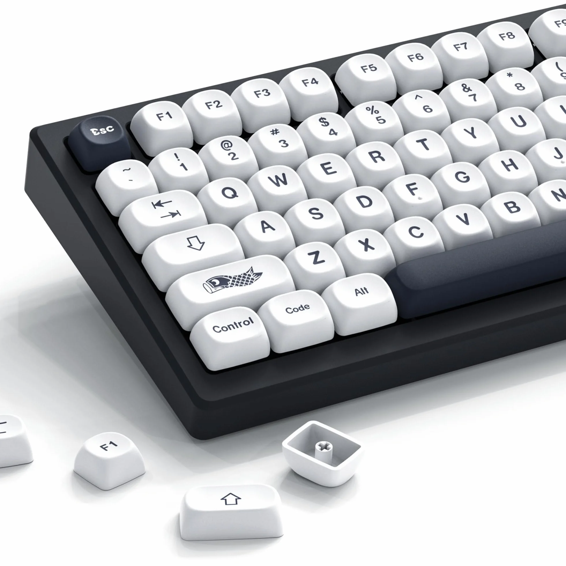 Womier MOA Keycaps, PBT Keyboard Keycaps for Mechanical Keyboard, Custom Cute Key caps Set Dye-Sublimation for 60% 65% 75% 100% Percent Cherry MX - Japanese Style