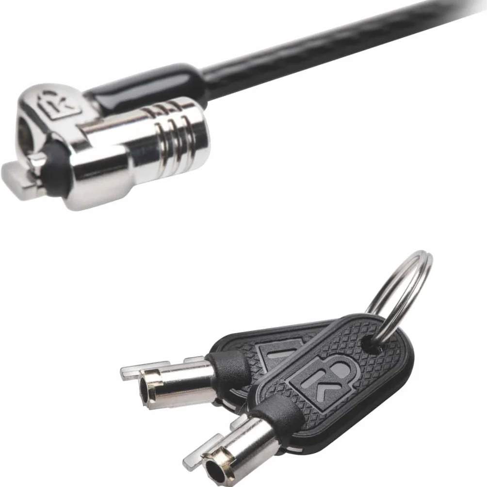 Kensington K65020EU MicroSaver 2.0 Cavo di Sicurezza per Computer in Carbonio, Ultra-Resistente al Taglio con Meccanismo di Chiusura T-Bar e Testina Spessa 10 mm - Lunghezza 1.8m