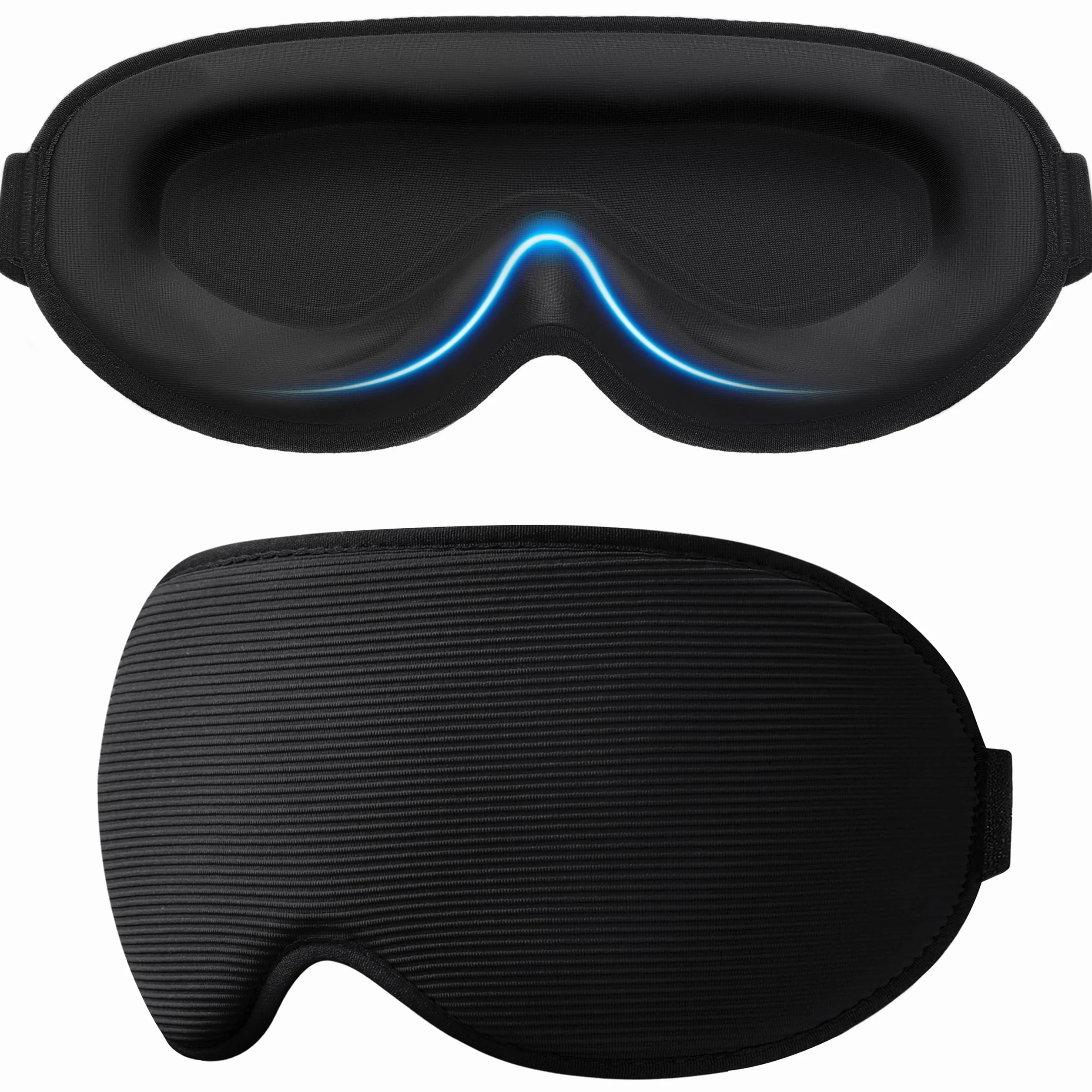 Gritin 3D Mascherina per Dormire Bloccare Luci, Maschera Occhi Zero Pressione, Morbida Traspirante per Sonno e Viaggio