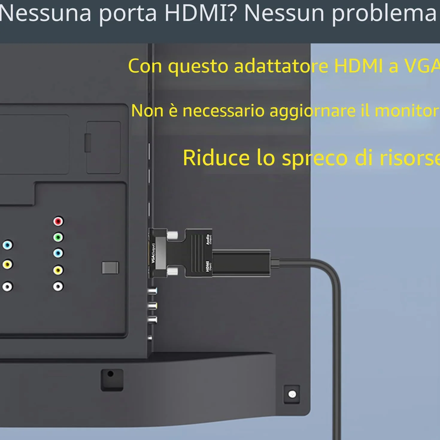 Adattatore HDMI a VGA Con Cavo Audio da 3,5 Mm, SZJUNXIAO1080P 60Hz Convertitore hdmi Femmina a vga Maschio Compatibile Con Computer Portatile per Monitor Proiettore TV