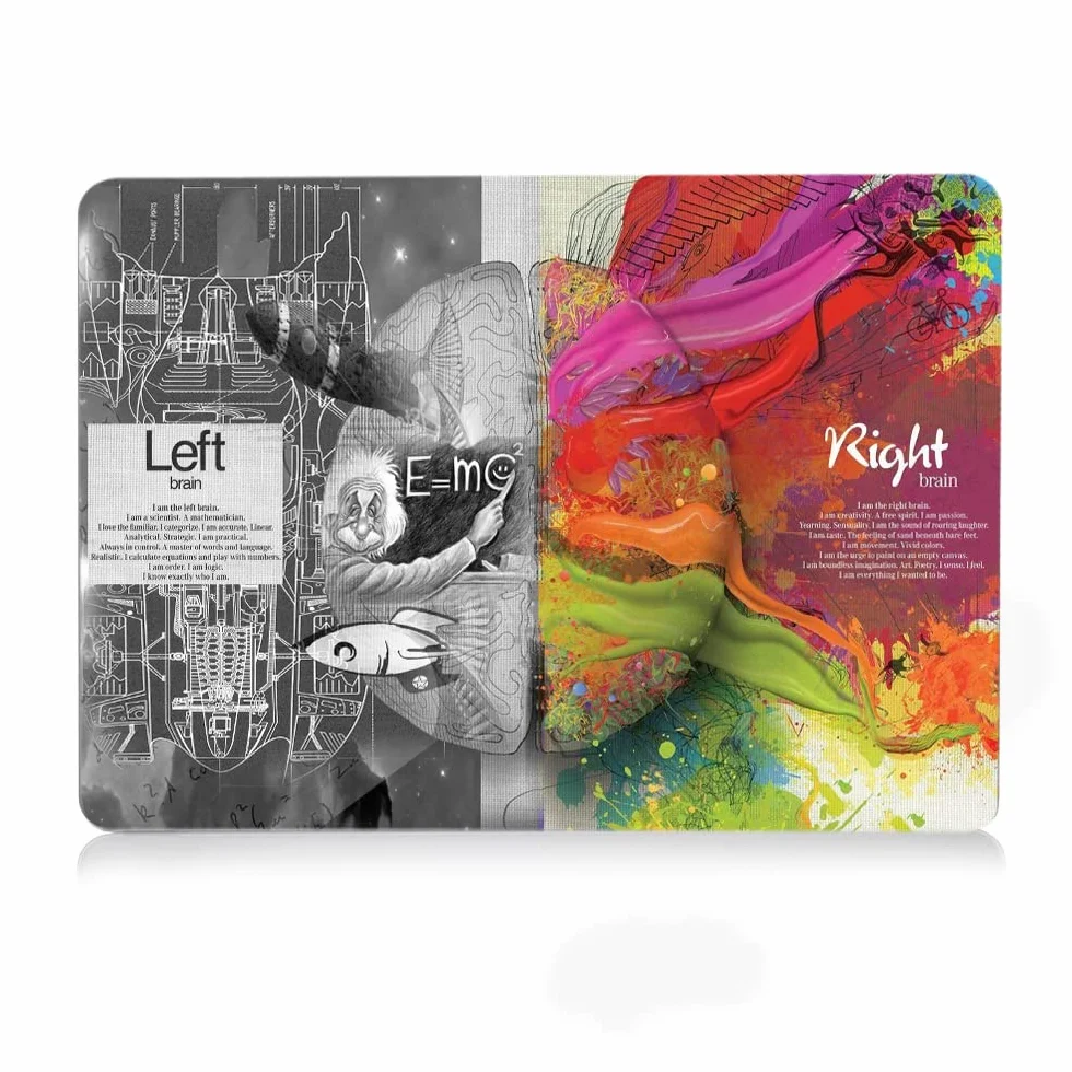 4 in 1 Custodia per Macbook Air M2 M3 M4 13,6 Pollici A2681 A3113 A3240, 2025 2024 2022 con Touch ID, Plastica Case Cover Rigida & Pellicola Tastiera & Proteggi Schermo, Cervello Creativo