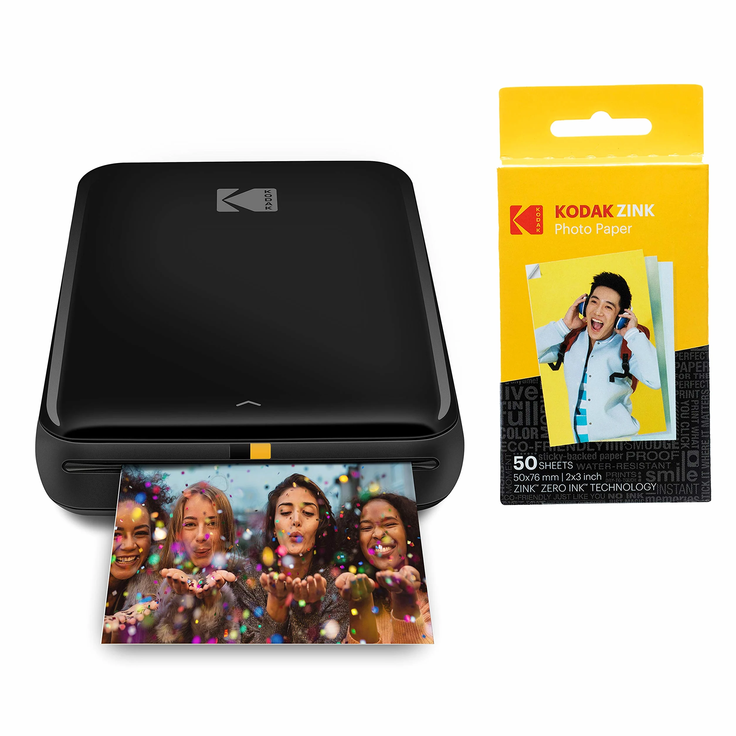Kodak Step Stampante Stampante Fotografica Portatile, Wireless, Tecnologia Zink Zero Ink, Stampa Foto Adesive 2"X3" Da Dispositivi Bluetooth O Nfc + Carta Fotografica, 50 Pezzo 50 X 76Mm