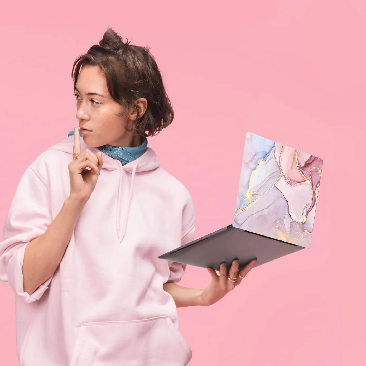 Adesivo per laptop da 13", 13,3", 14", 15,4", 15,6", 15,6 pollici, in vinile, per PC (marmo)