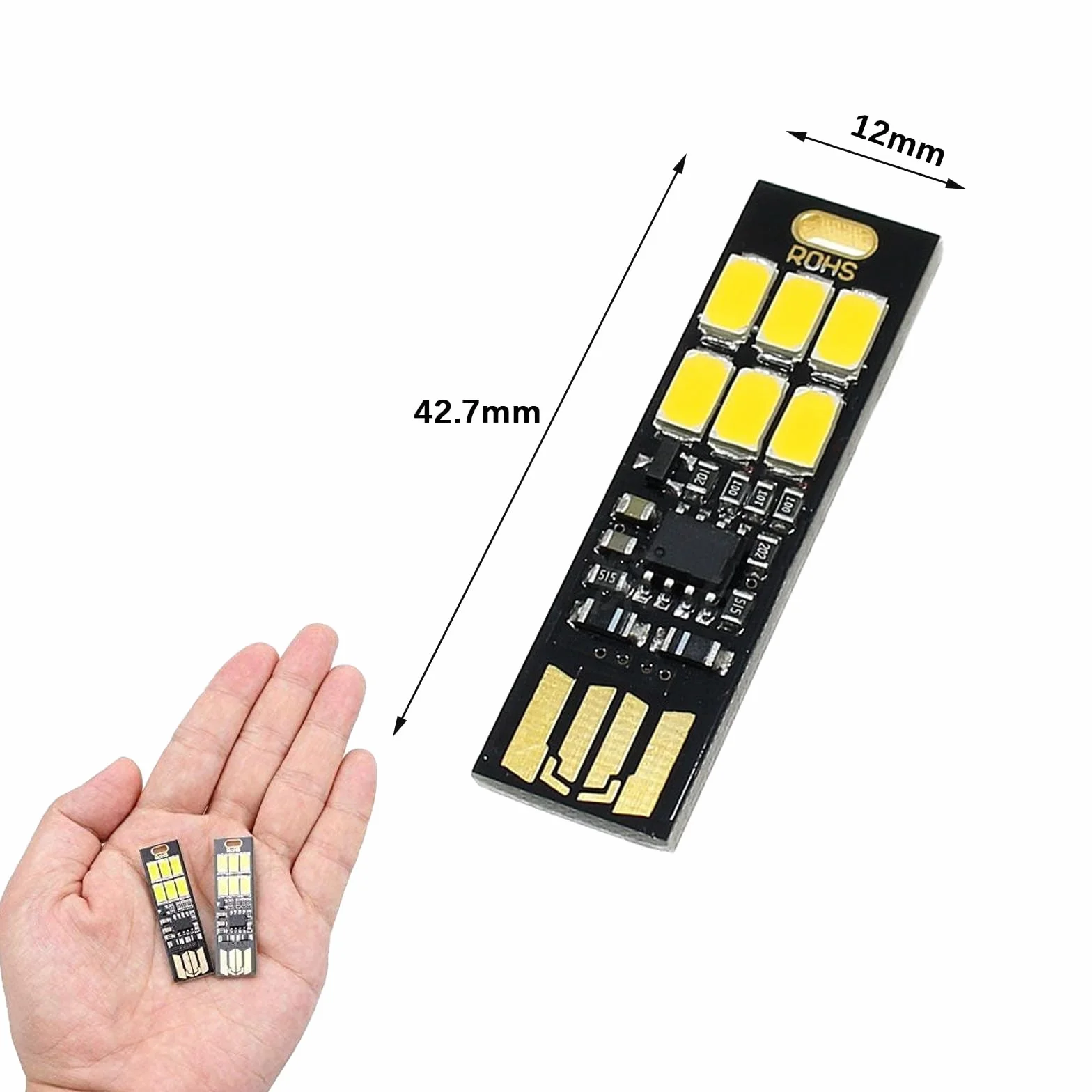 6 pezzi USB LED Stick Super Luminoso Ultra Sottile 6 LED Touch Dimmer Portatile per Tastiera Laptop Bianco Caldo