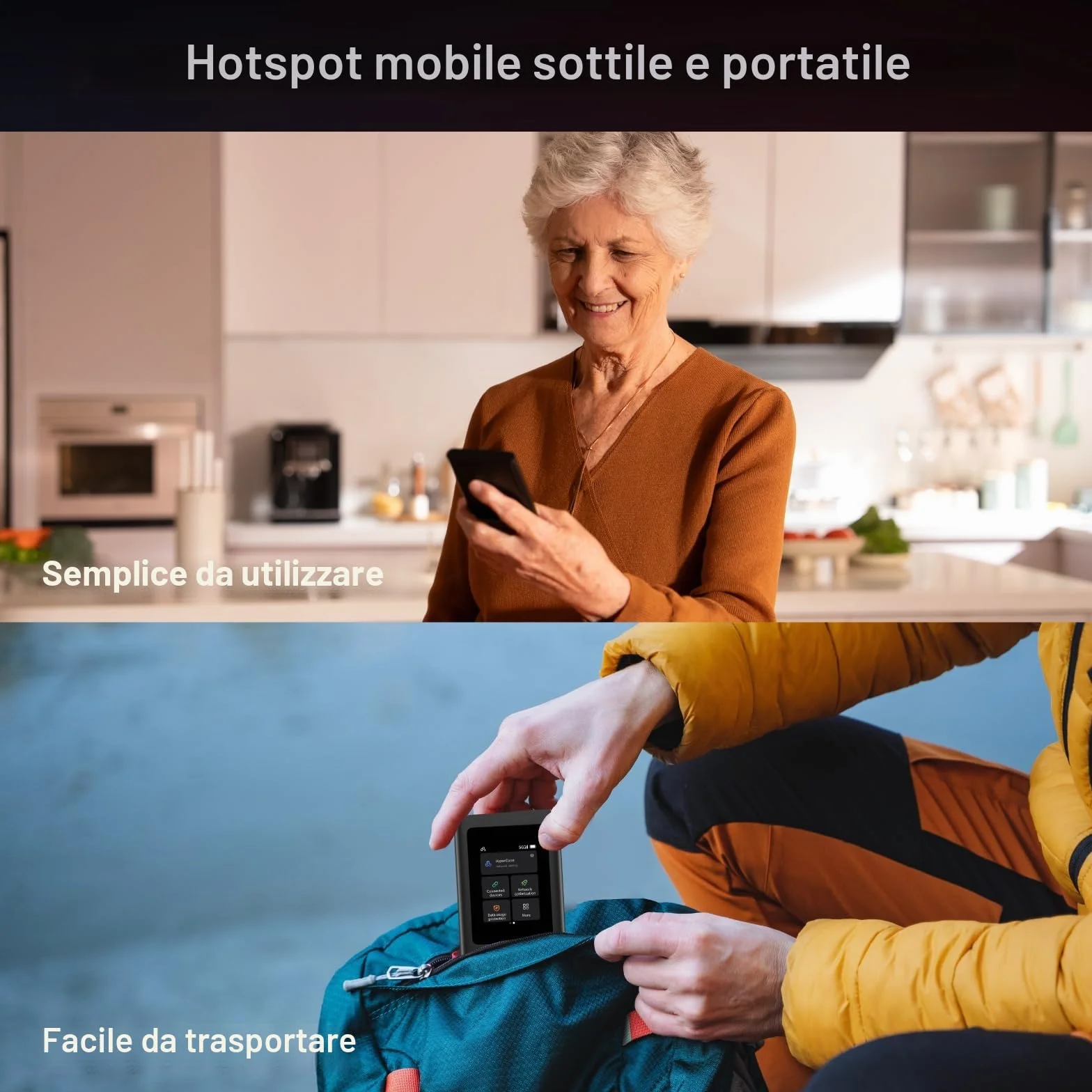 GlocalMe U50 Numen Air 5G WiFi 5 Router Wifi Mobile, bande di frequenza globale, Non Necessita Scheda SIM, supporta 16 dispositivi, batteria da 5400 mAh, hotspot Wi-Fi da viaggio o casa (Nero)