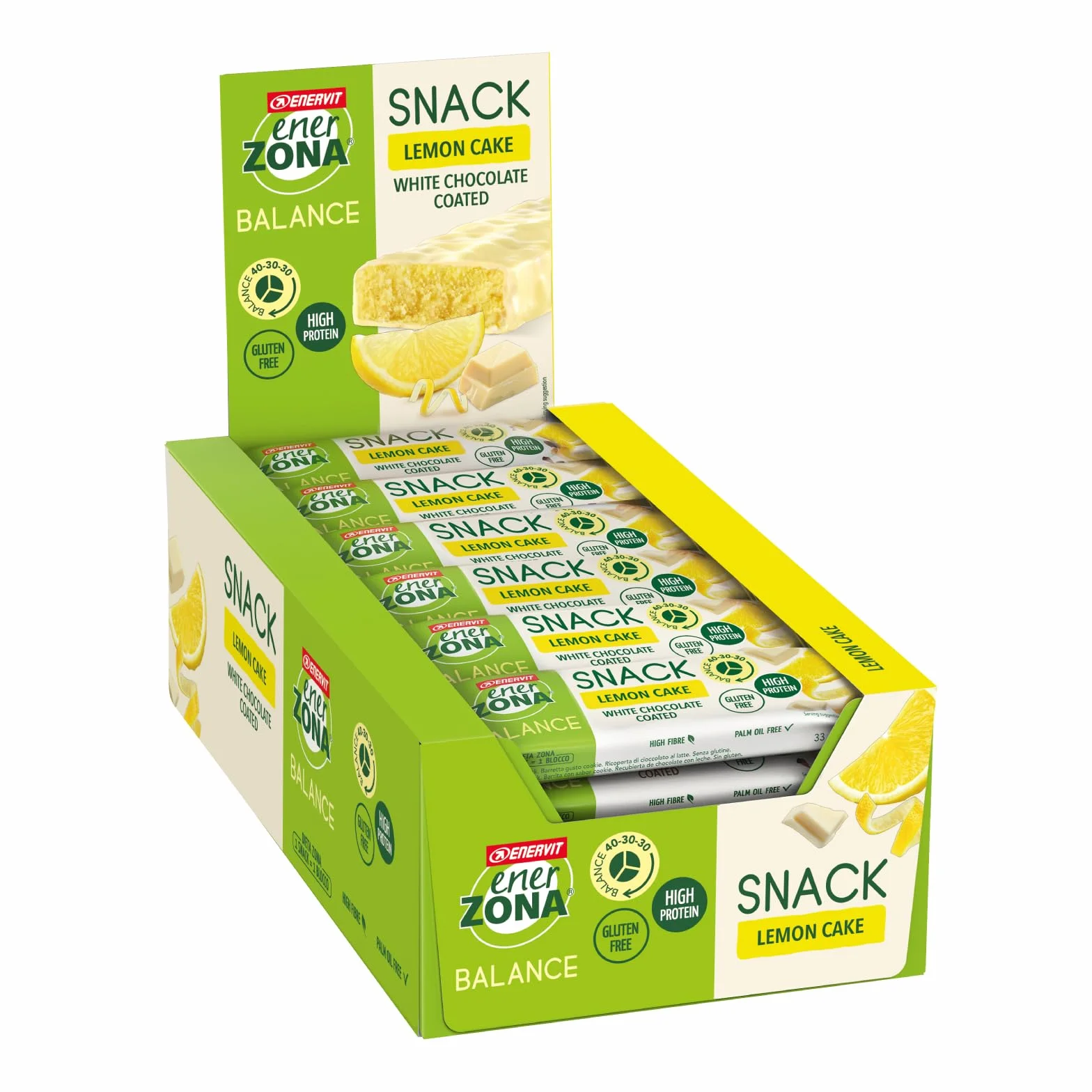 Enervit Enerzona Protein Snack 40-30-30 Gusto Lemon Cake 30 Barrette Proteiche 33gr