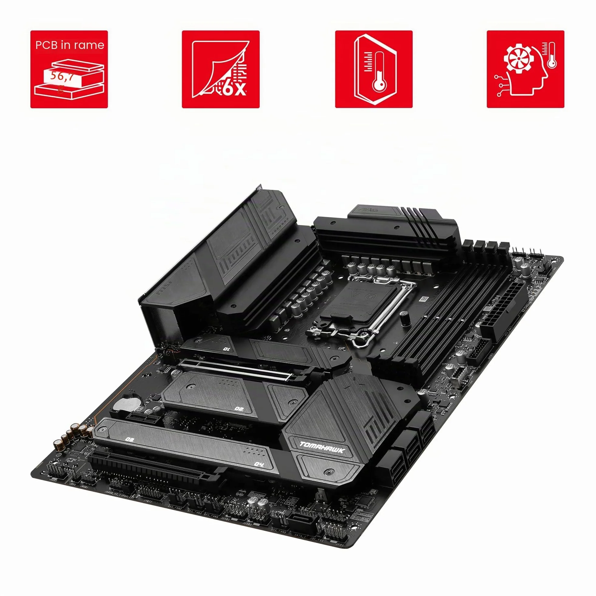 MSI MAG Z790 TOMAHAWK WIFI Scheda Madre ATX, Socket LGA 1700, Compatibile con Intel Core 14ª/13ª/12ª Gen, DDR5 7200+ MHz (OC), PCIe 5.0, 4x M.2 Gen4, VRM 90A SPS, Wi-Fi 6E