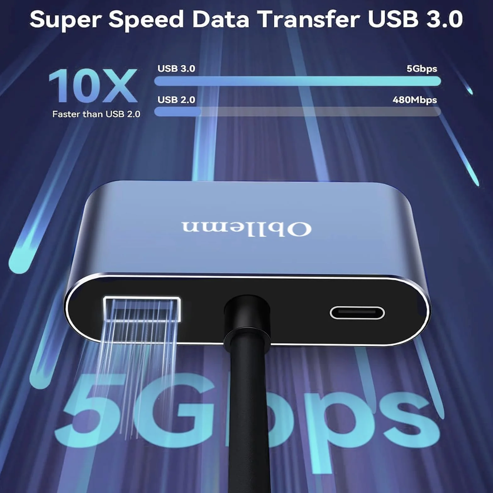 Adattatore USB C a HDMI VGA 4K 30Hz 4 in 1 Multiporta Thunderbolt 3 con USB 3.0 PD 100W per MacBook Pro/Air
