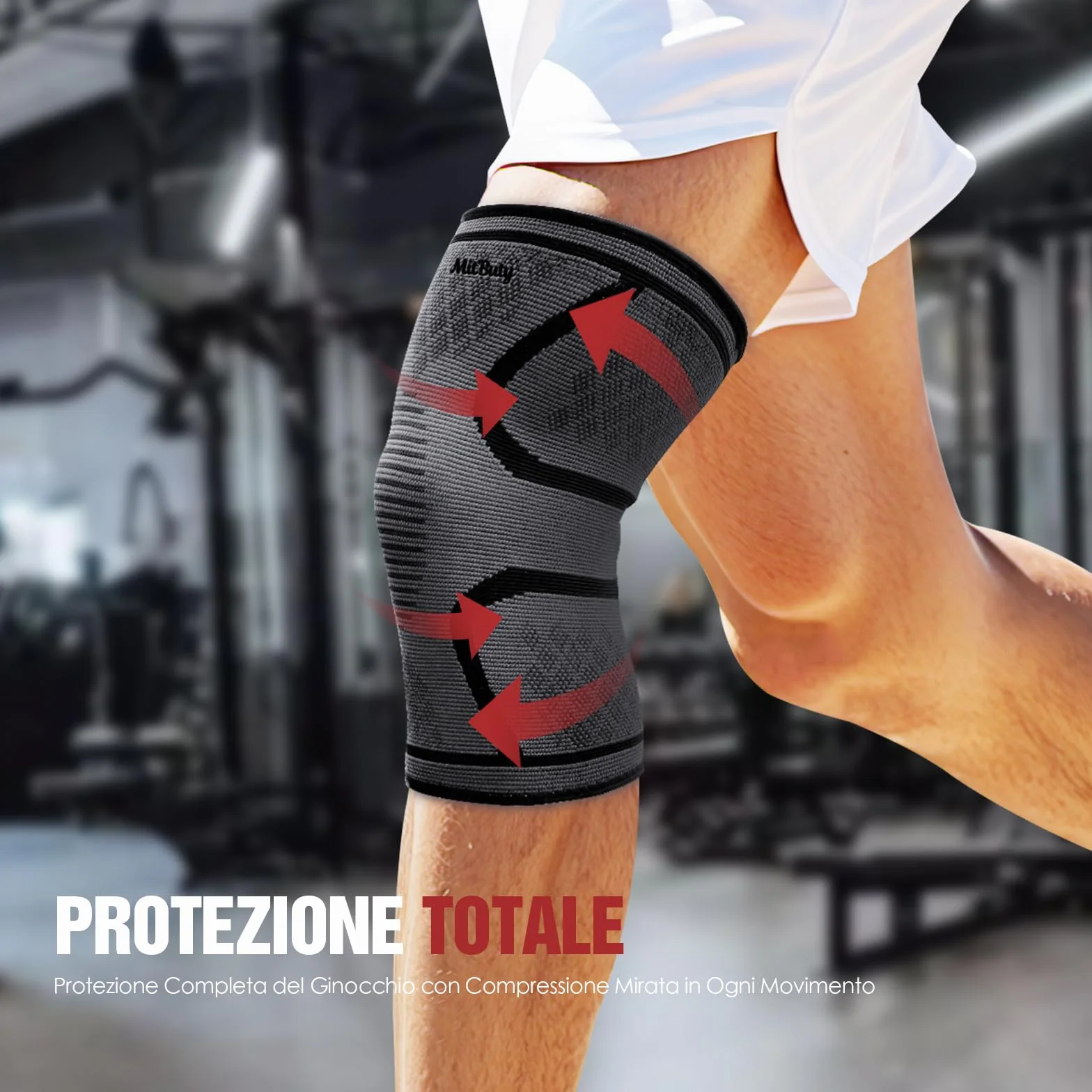 Ginocchiera Ortopedica Sportiva per Palestra Corsa Ciclismo Escursionismo - Set da 2 Tutore Ginocchio Fascia Uomo Donna (S: 35-41 cm)
