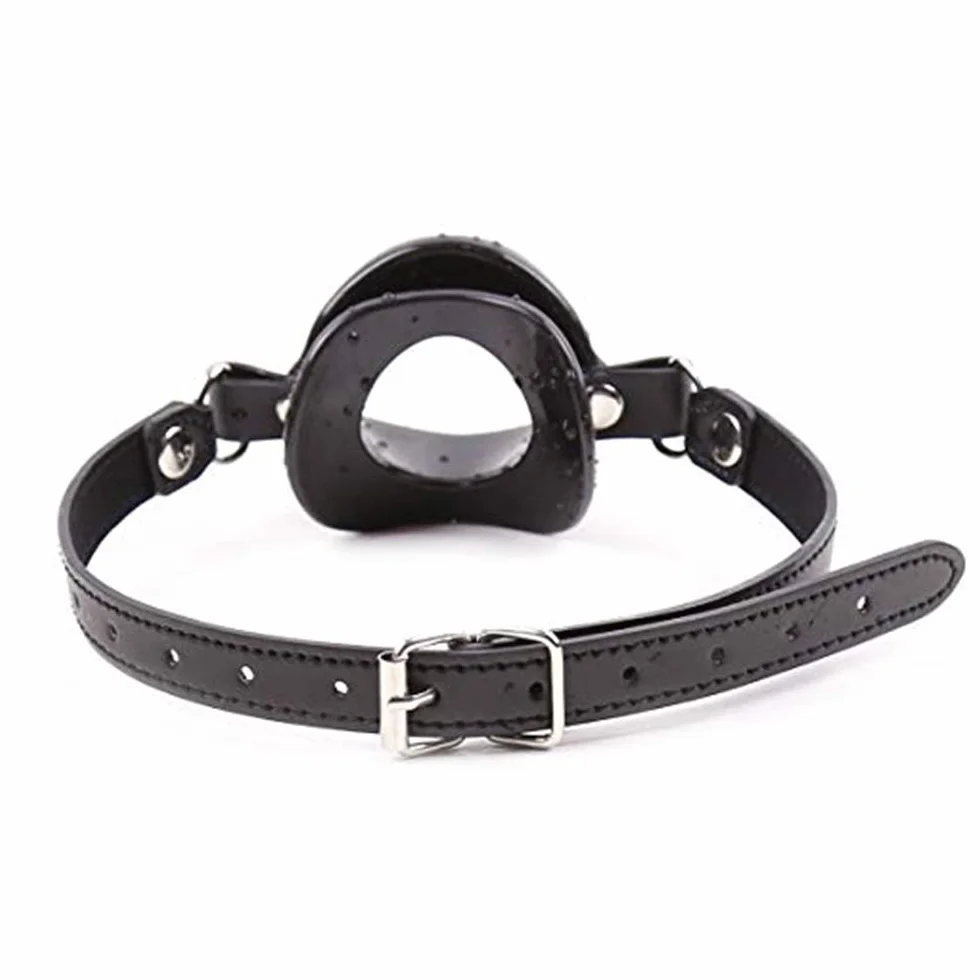 Silicone a forma di O apri bocca festa divertimento sfida giocattoli (nero)