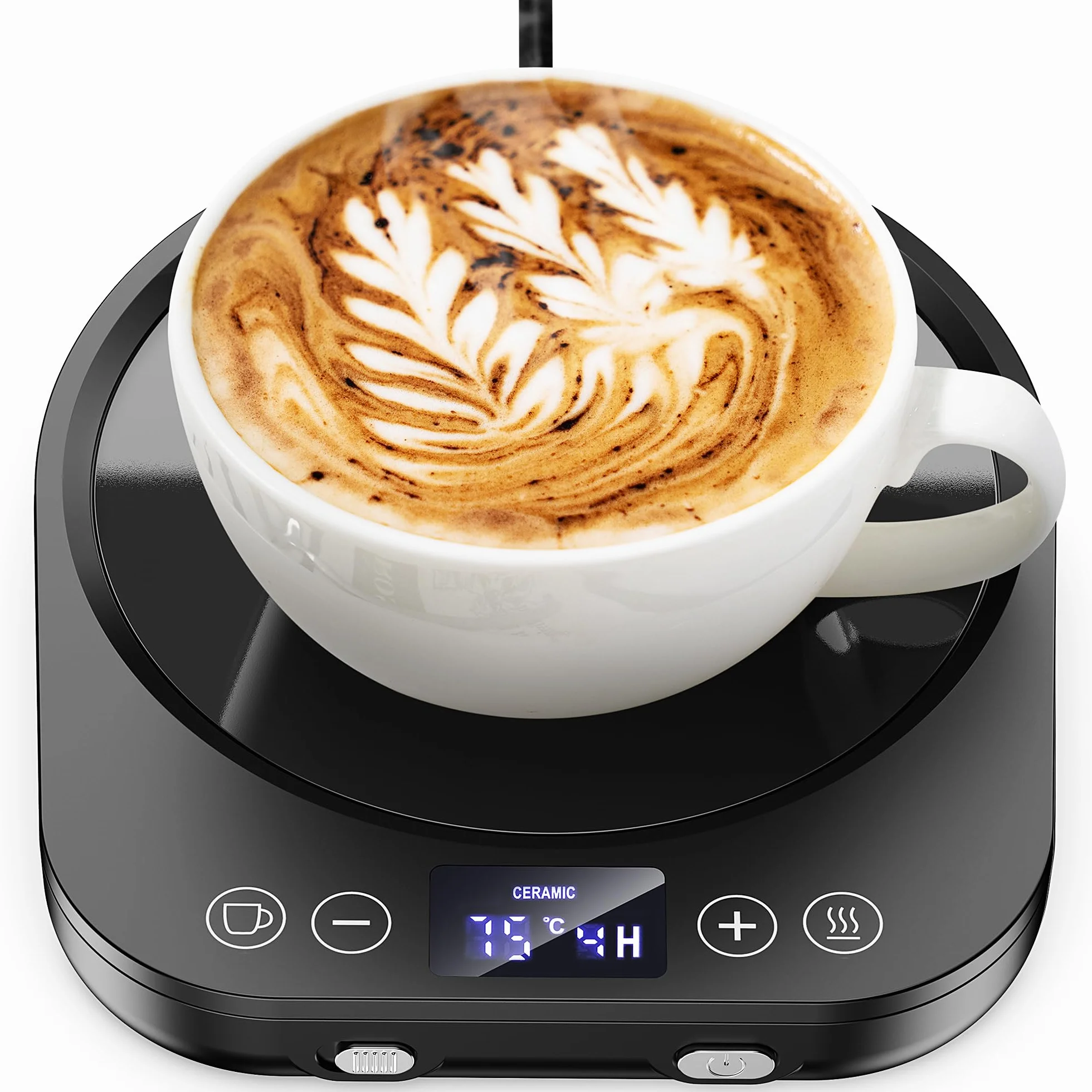 Accwork Scaldatazze Scalda Tazze da Caffè, Scalda Bevande Scalda Latte, Tè con 3 Modalità di Temperatura Fino a 85 ℃ Spegnimento Automatico, Scalda Caffè per Ufficio, Casa
