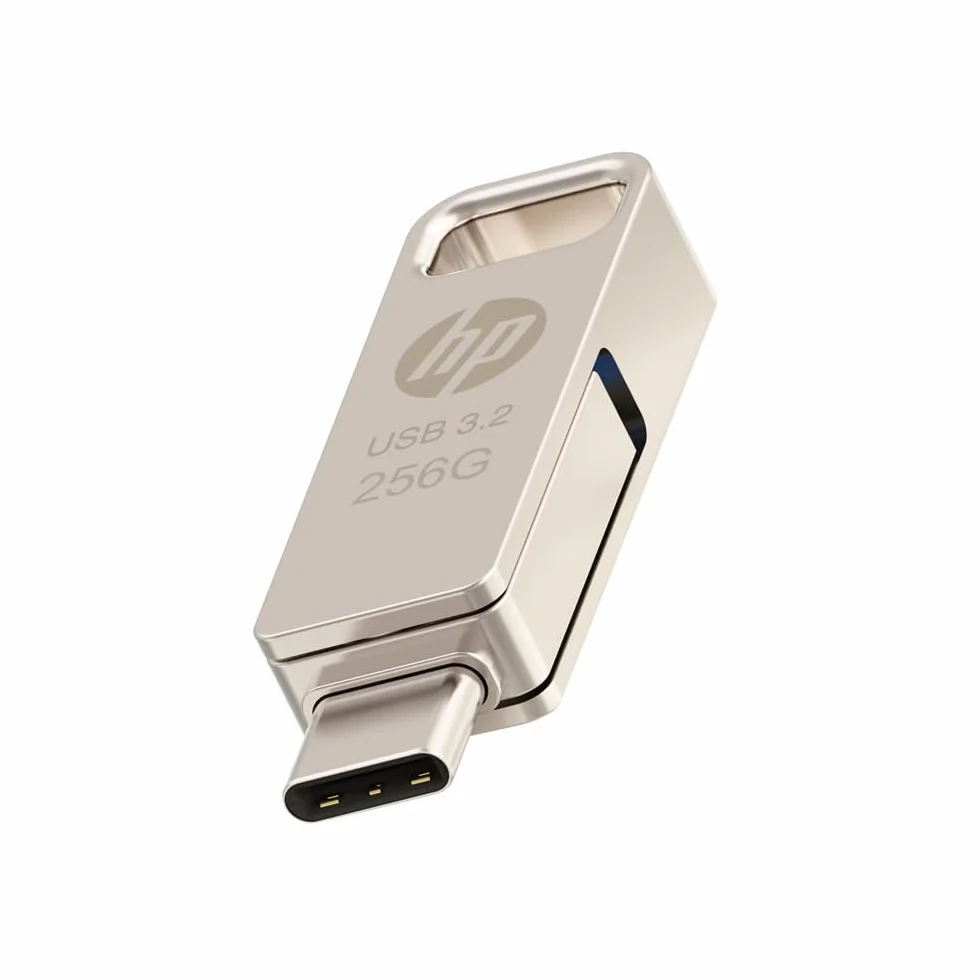 HP 256GB x206c USB OTG 3.2 Tipo-C/Tipo-A Unità Flash in Metallo, fino a 120MB/s in lettura