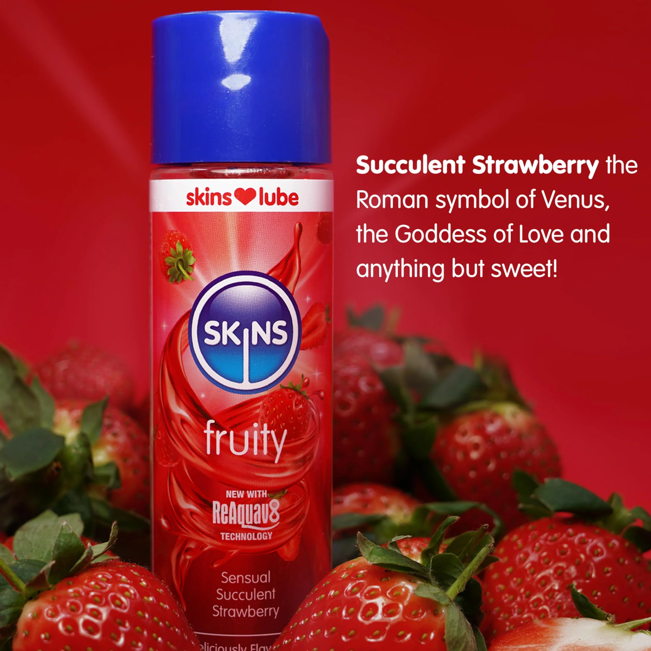 Lubrificante a base d'acqua aromatizzato alla fragola compatibile con preservativo ReAquav8 130 ml