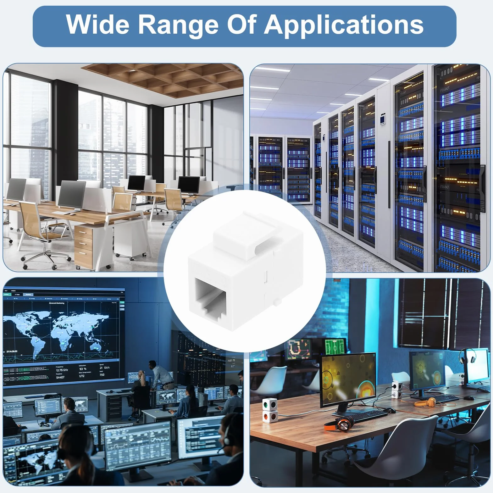 QUARKZMAN 2 Pezzi Adattatore Ethernet Femmina Femmina RJ11 Cat3, Adattatore Ethernet Bianco