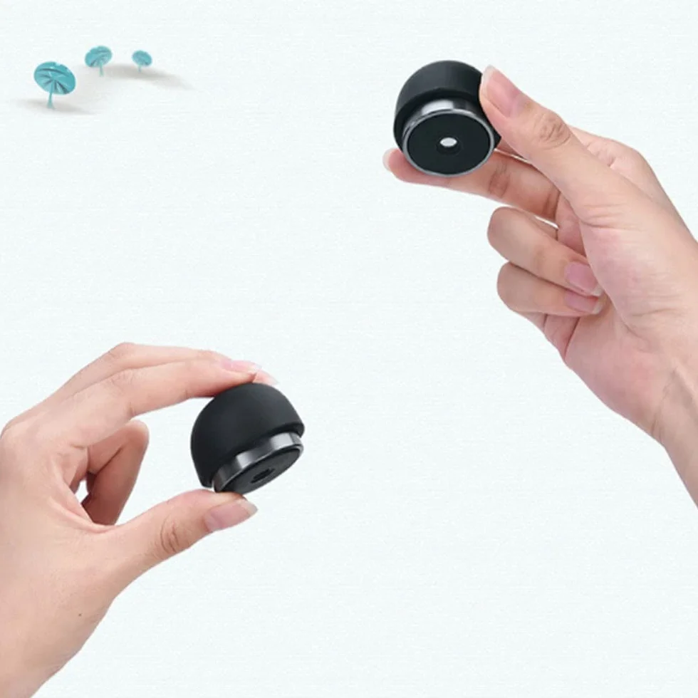 Mini supporto portatile per computer portatile, con sfera di raffreddamento invisibile per computer portatile, supporto magnetico per aumentare il piede, nero