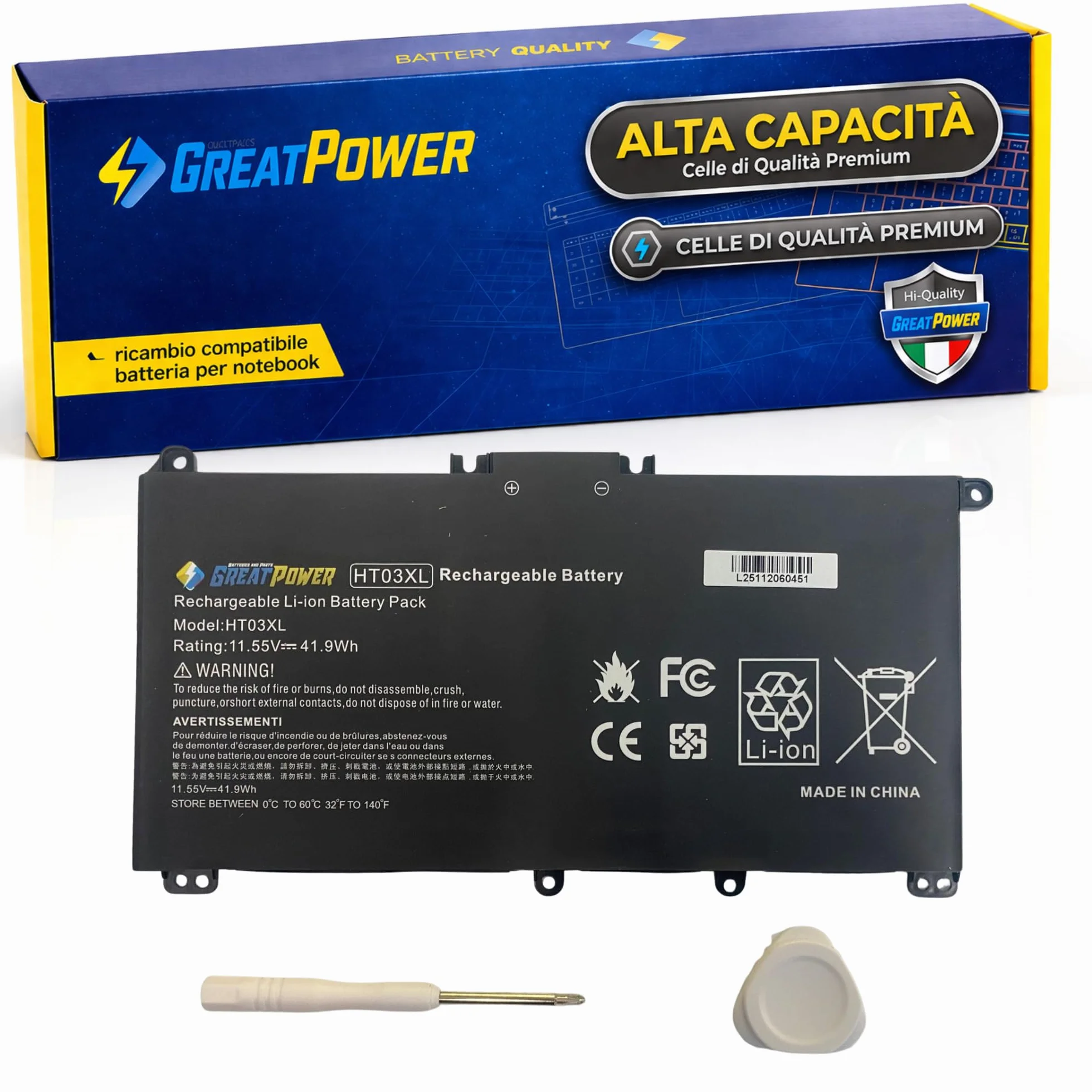 INFOELETTRONICA Batteria Sostitutiva Premium per PC Portatile HP 15-dw0120n 15-dw0057nl Celle ad Alta Capacità, Lunga Durata Batteria di Ricambio per Notebook HP Serie 15-dw con Sicurezza Certificata