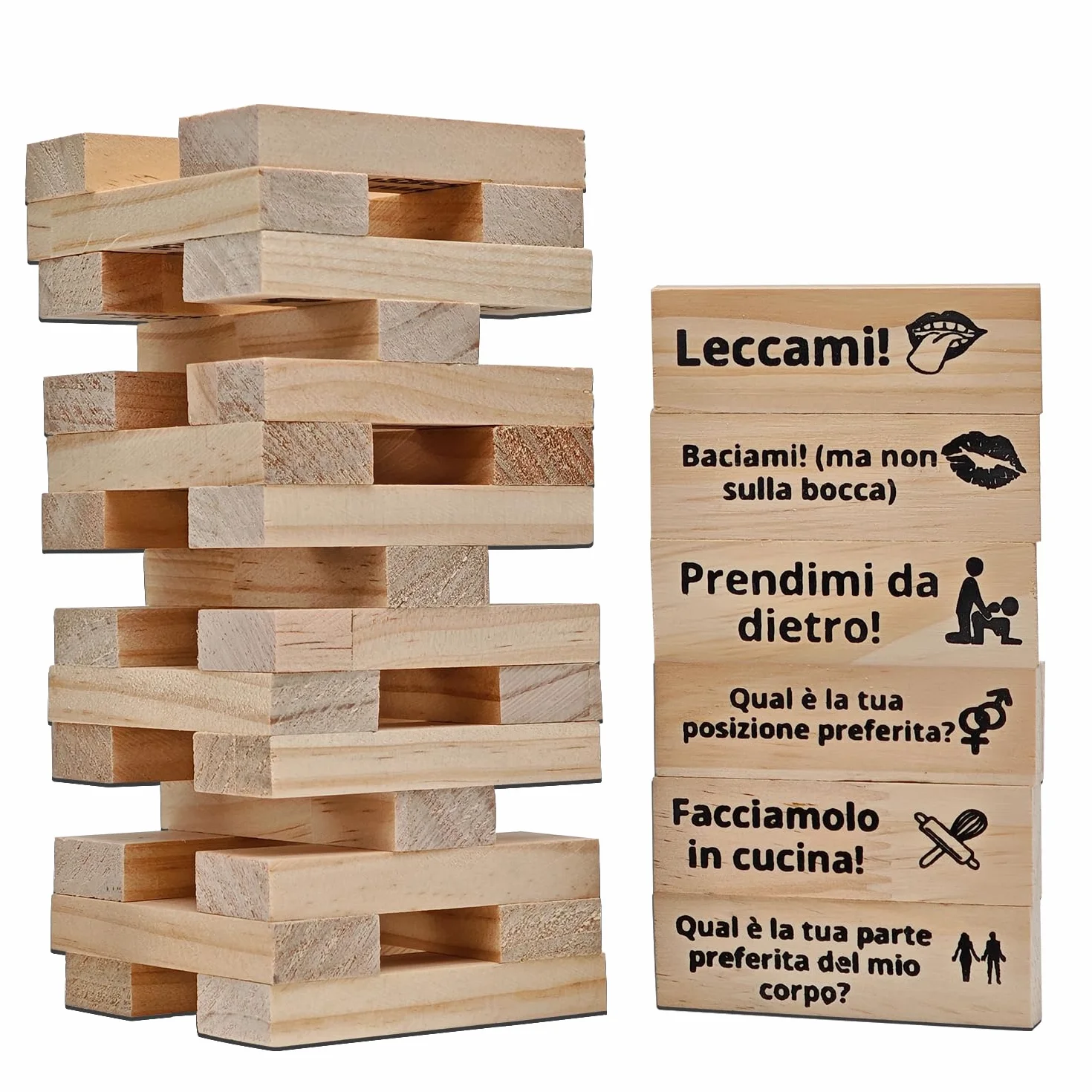 Ronronner 48 Pezzi Giochi Erotici Coppie, Torre Passione Gioco in Italiano, Posizioni Creative per Intimità
