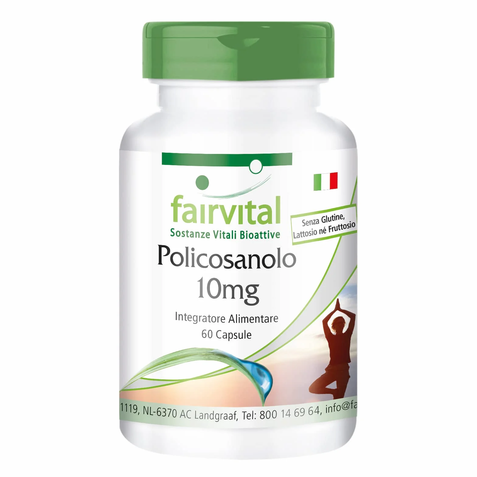 Fairvital Policosanol Capsule 10 mg, 60 Capsules, Alto Dosaggio, Vegane