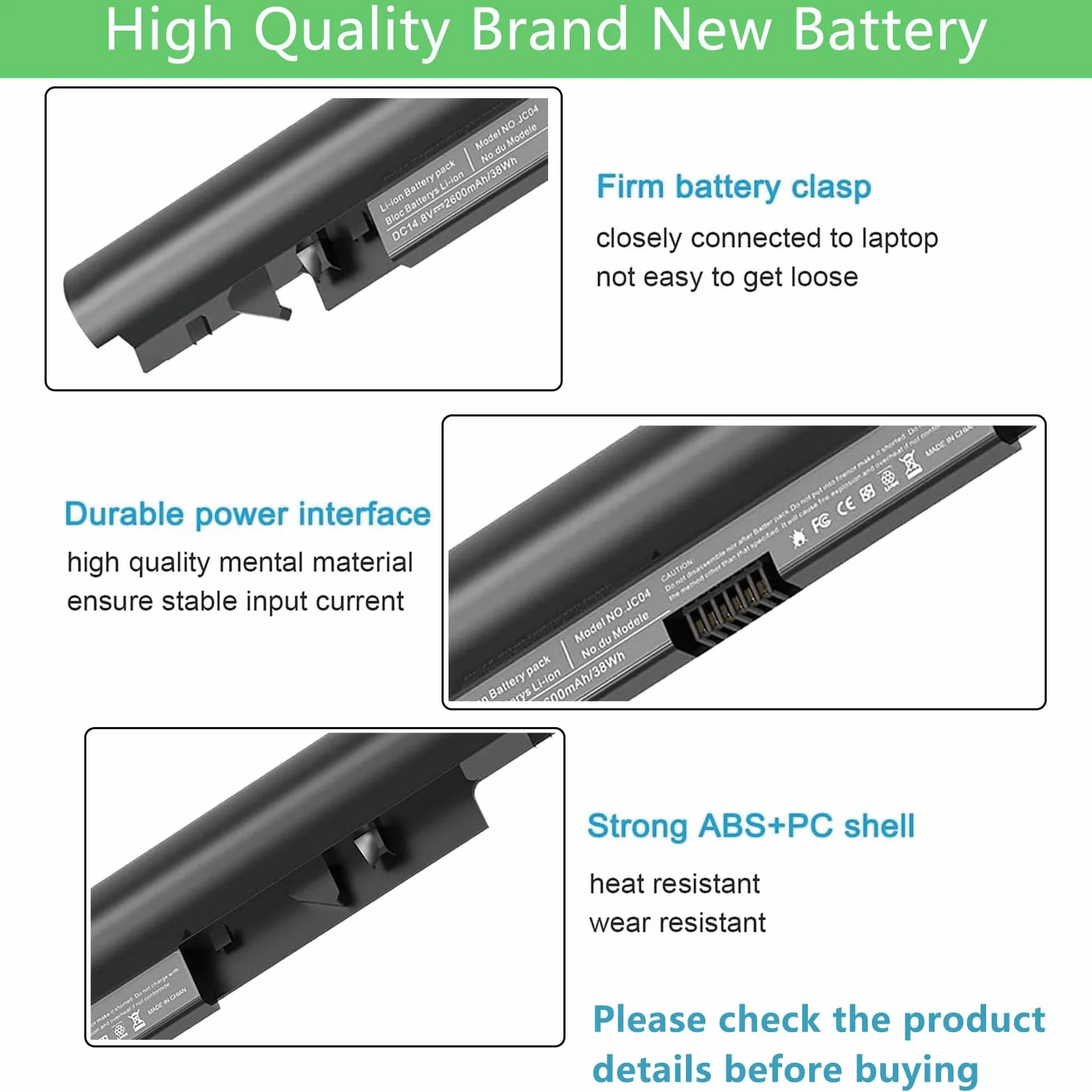 JC03 JC04 - Batteria di ricambio per computer portatile HP 919700-850 919701-850 15-bs0xx 17-bs0xxx 15-bs1xx 15-bw0xx 17-ak0xx 17-bs020nr 17-bs15-bs15 3 cl 17 bs 15-bw Series Pavilion 250 G6 255 G6