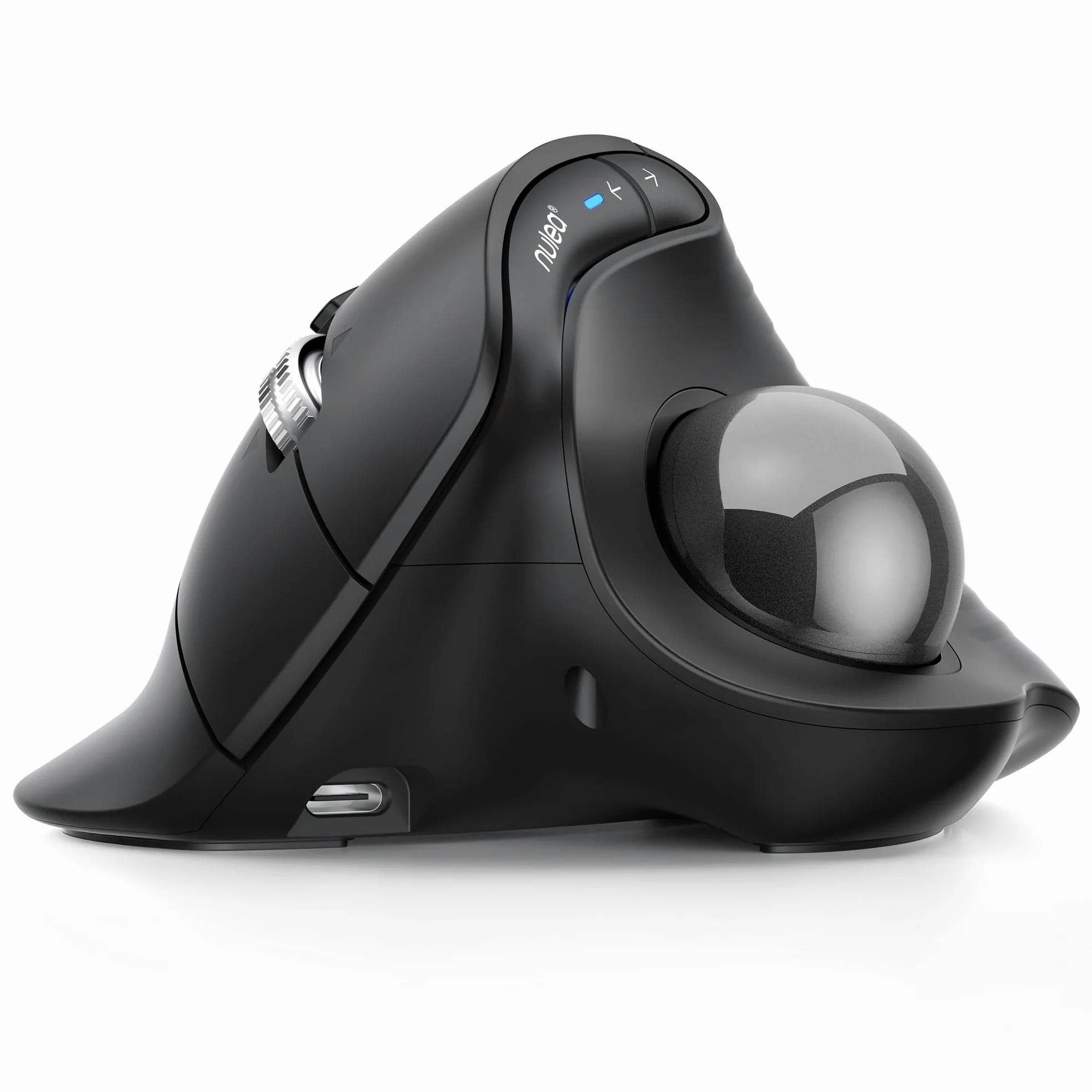 Nulea M514 Mouse Trackball verticale, mouse ergonomico senza fili con controllo del pollice con clic silenziosi, scorrimento ultra veloce, connessione a 3 dispositivi (Bluetooth e ricevitore USB