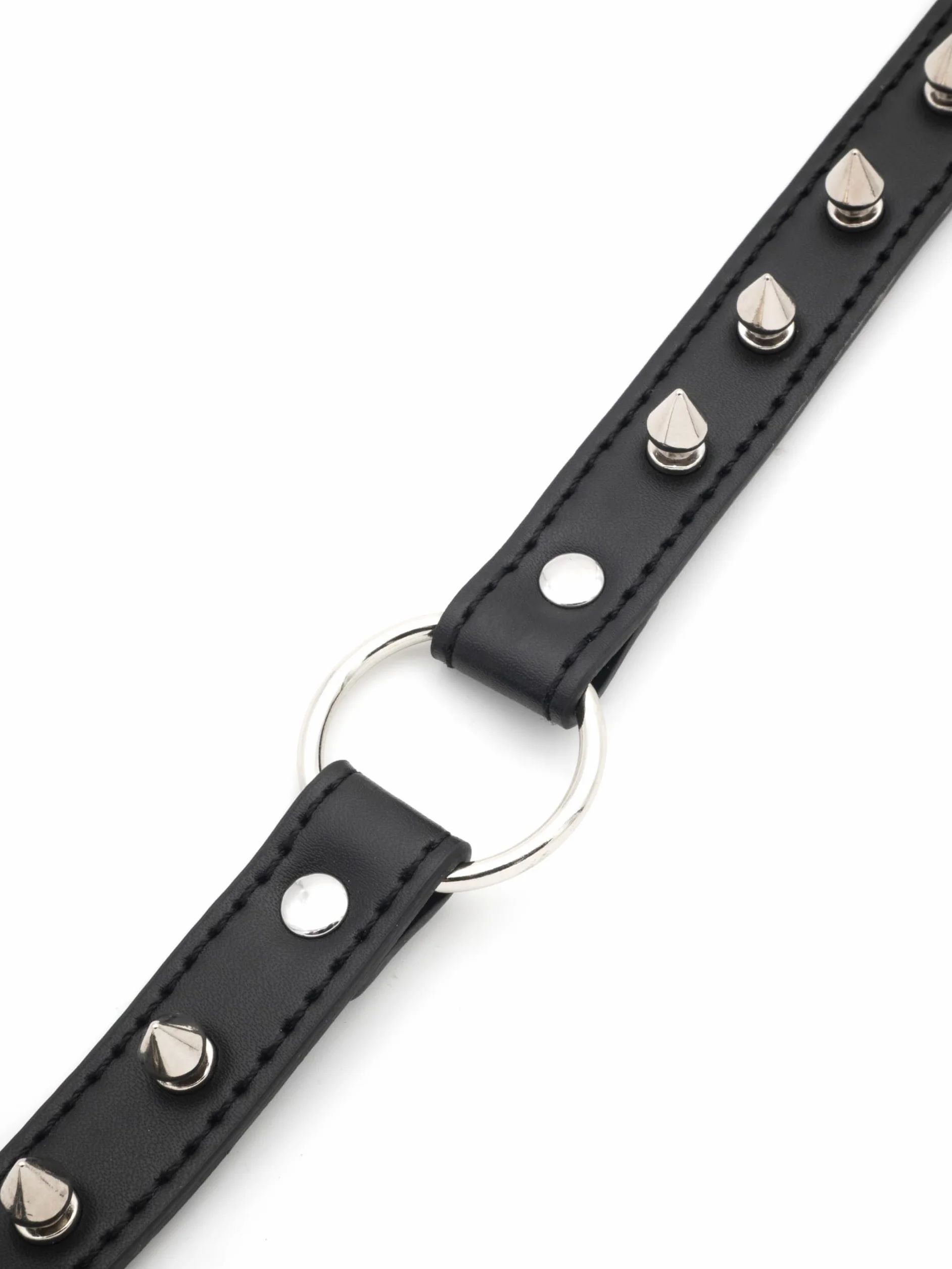 BONDAGERIE Collarino Choker Borchiato con Anello Regolabile