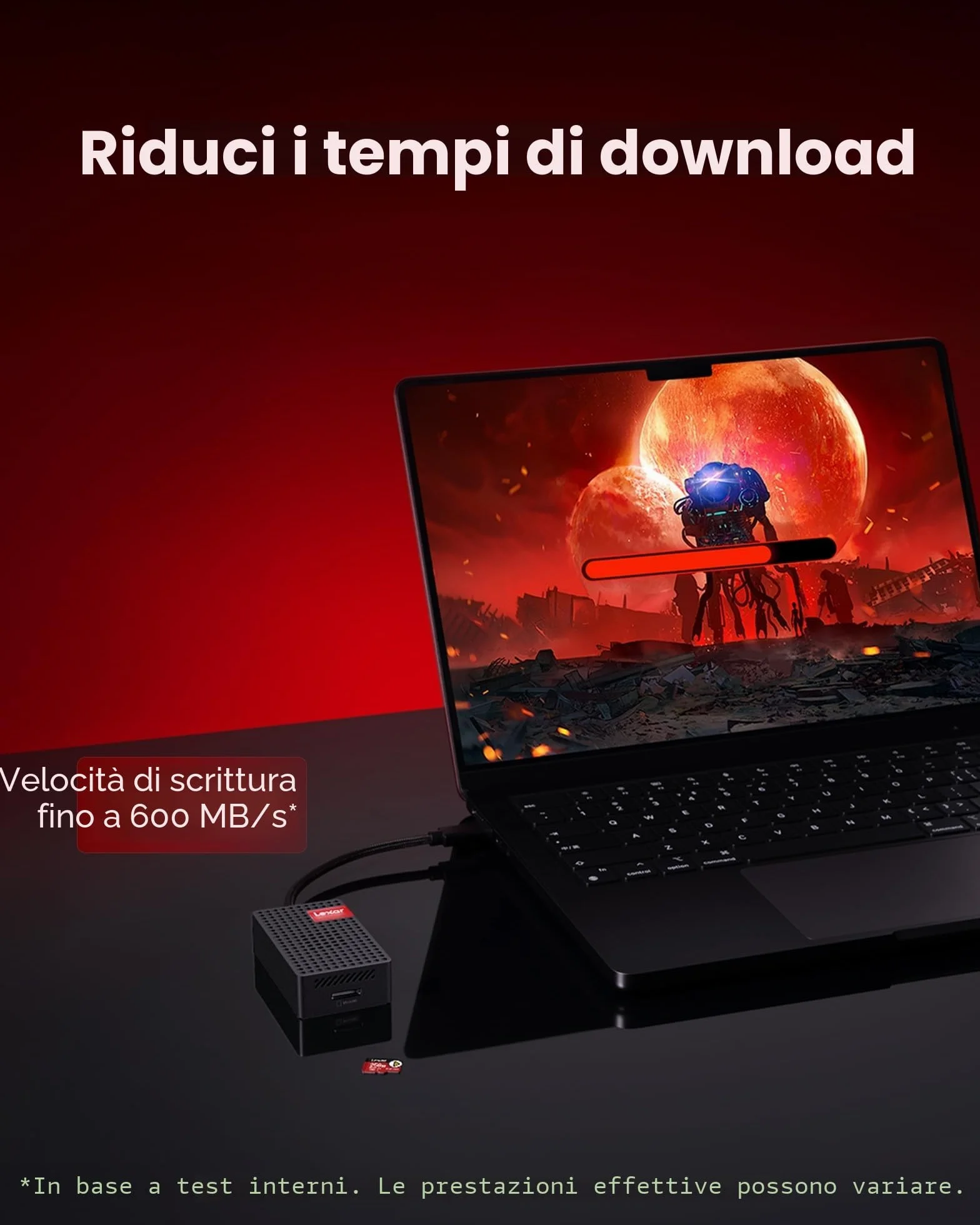 Lexar PLAY PRO Scheda MicroSDXC Express 512GB, fino a 900MB/s lettura, 600MB/s scrittura, ottimizzata per gaming, A2, 4K, ad alta velocità per console portatili, Switch, dispositivi di gioco portatili