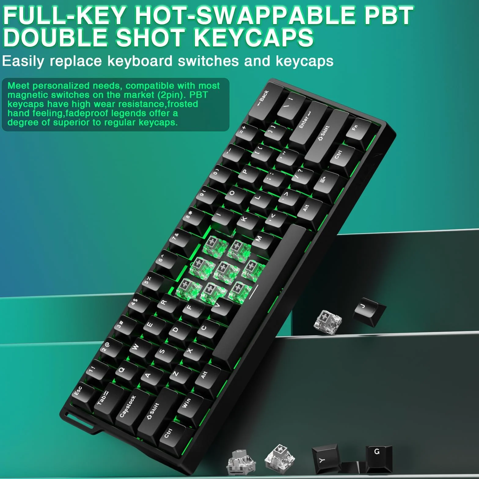 Aula WIN60 HE Tastiera Meccanica da Gioco 60% Cablata Interruttore Magnetico Hot-Swap 8000 Hz