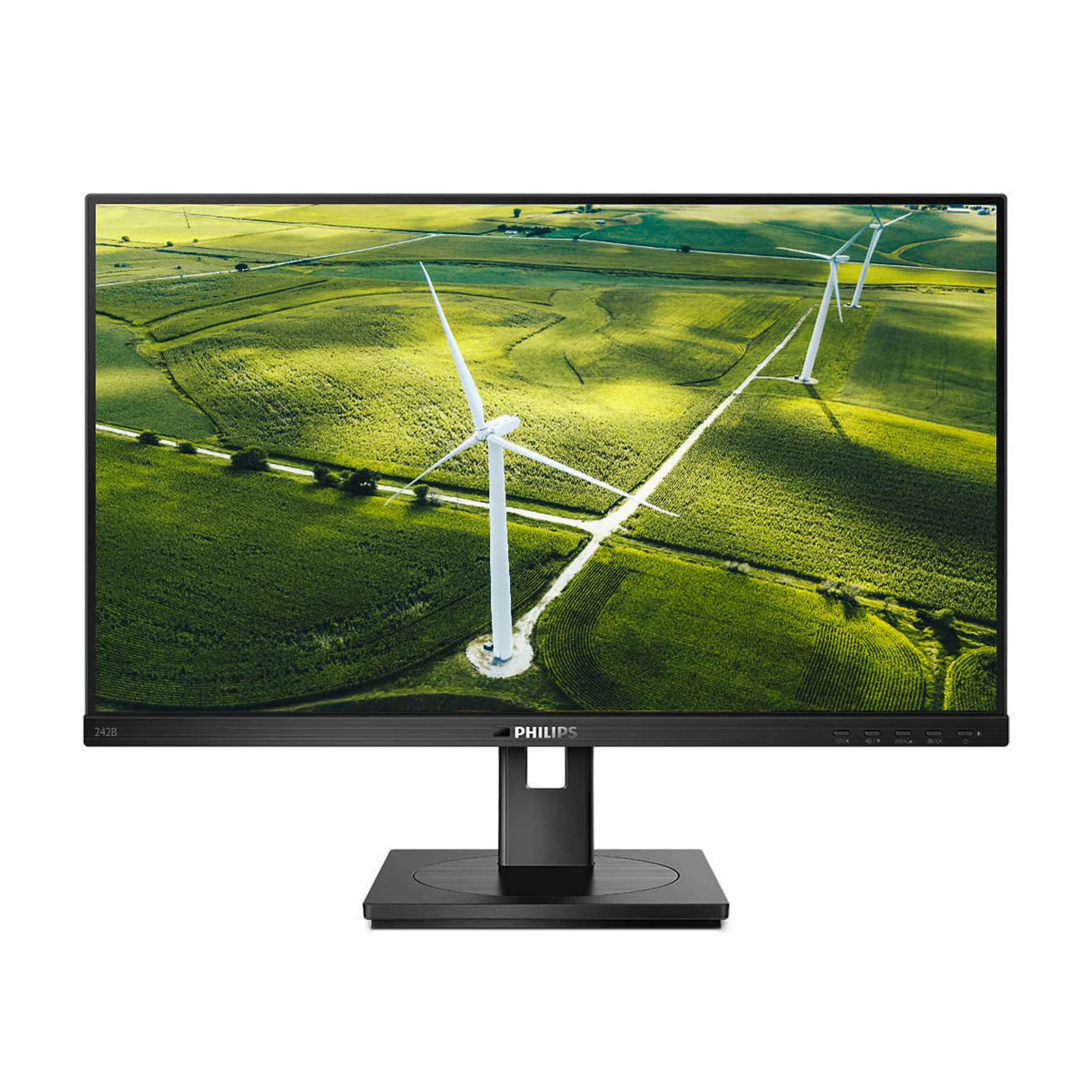 PHILIPS 242B1G - Monitor FHD da 24", 75 Hz, 4 ms, IPS, altoparlanti, hub USB, regolazione dell'altezza, monitor verde (1920 x 1080, 250 cd/m², HDMI/VGA/DP)