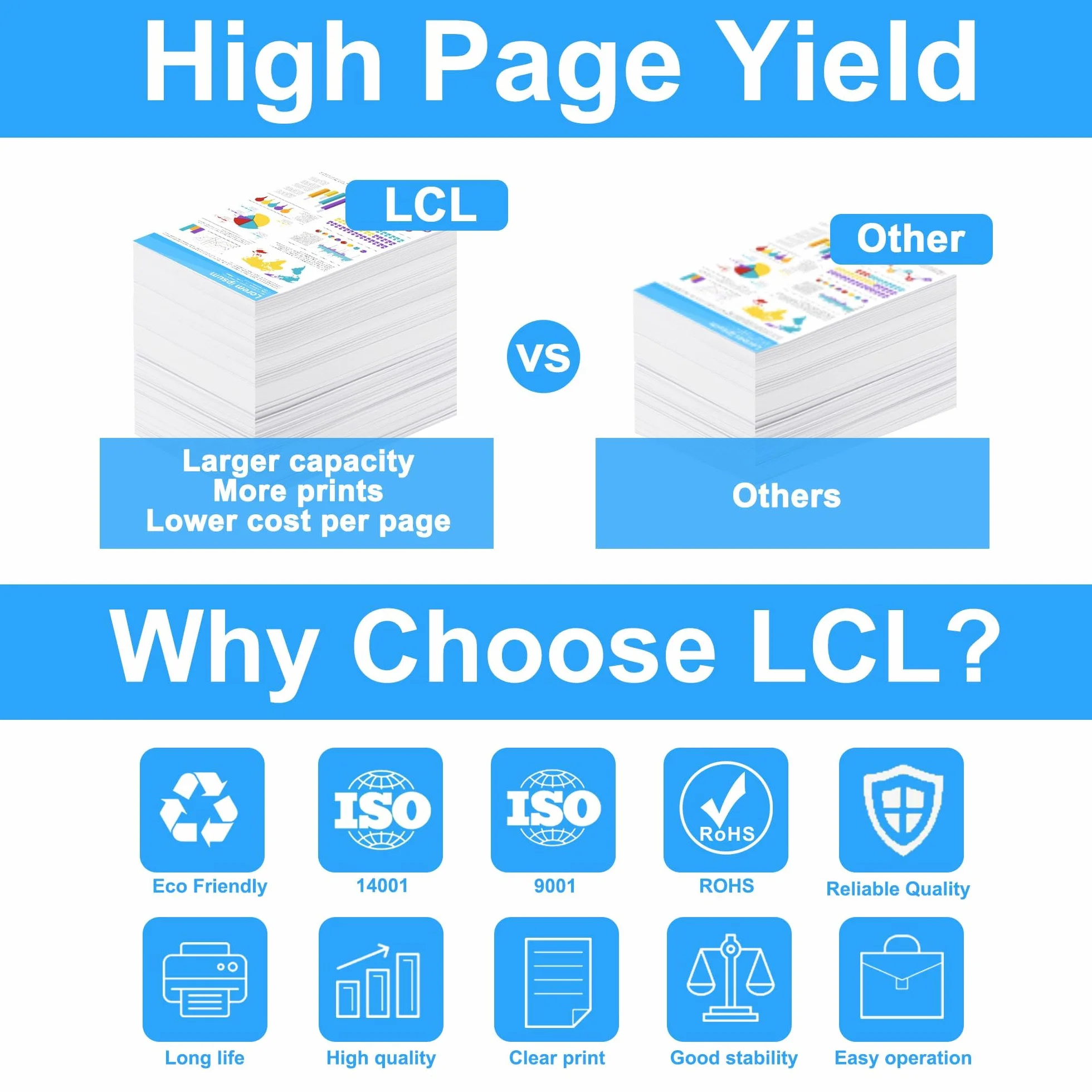 LCL 219X (Con CHIP) Nero Cartucce di Toner Compatibile per HP 219X 219A | W2190X Sostituzione per HP Color LaserJet Pro MFP 3302FDW 3302SDW 3302FDN 3302FDNG 3302FDWG 3302SDWG 3202DW 3202DN(1-Pack)