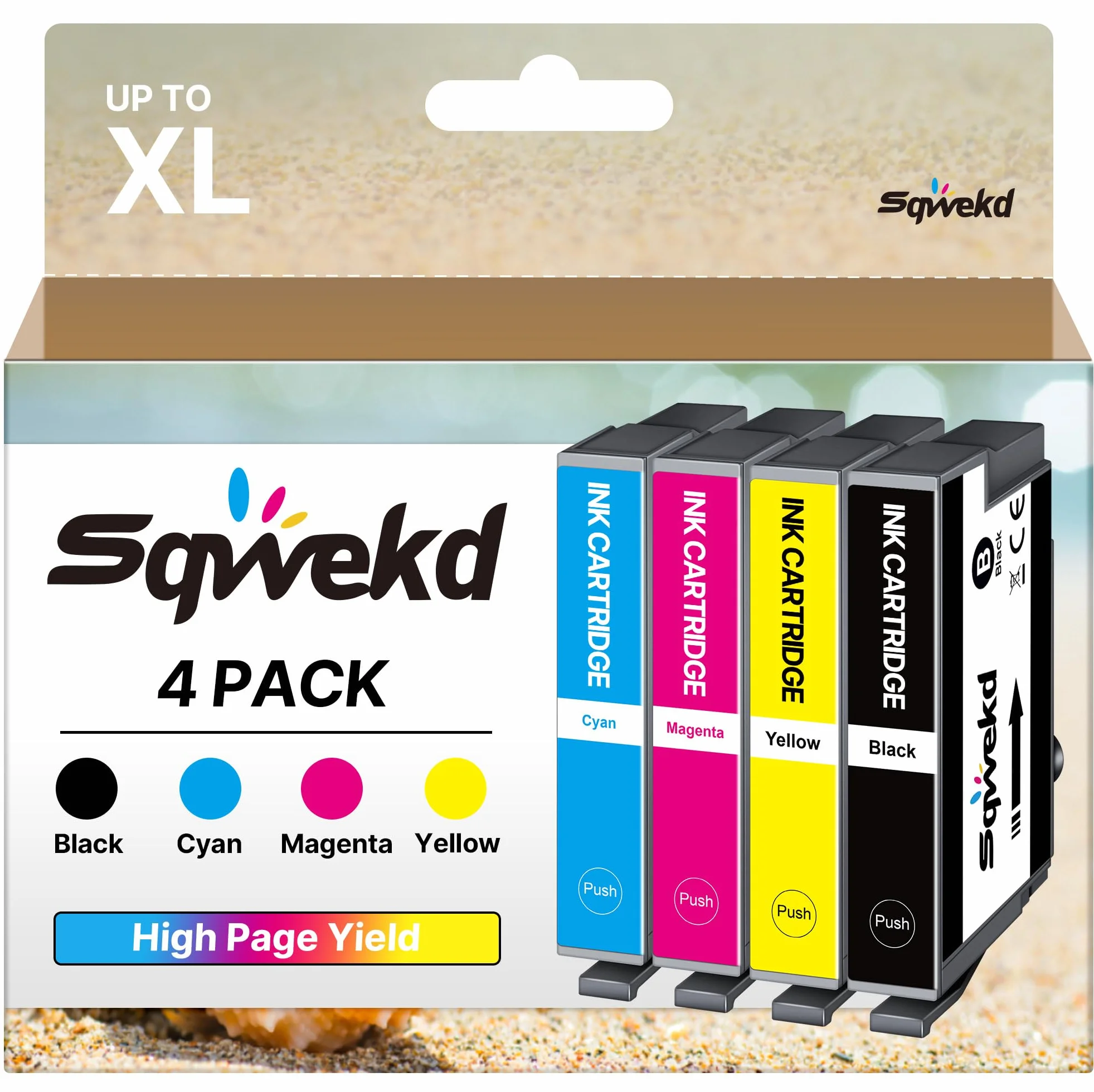 Sqwekd Cartucce d'inchiostro Compatibili per Epson per 603XL per Epson WF 2810 XP 2100 WF 2830 XP 3100 XP 2150 XP 4100 WF 2840 XP 3150 WF 2820 XP 2105 XP 3105 (Nero Ciano Magenta Giallo, 4-Pack)