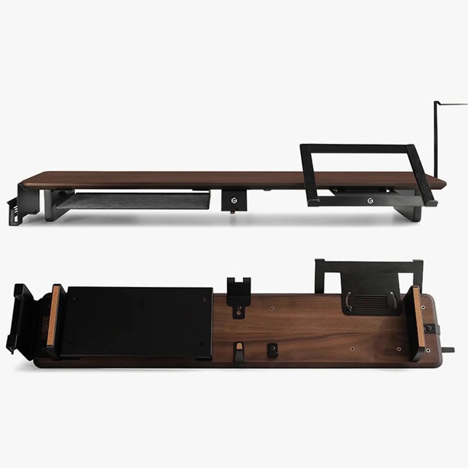 Supporto per Monitor in Legno, Organizer da Scrivania da 120 Cm per Display del Computer, con Vano Porta Smartphone/Laptop/Auricolari, Gestione Cavi, Accessori da Scrivania