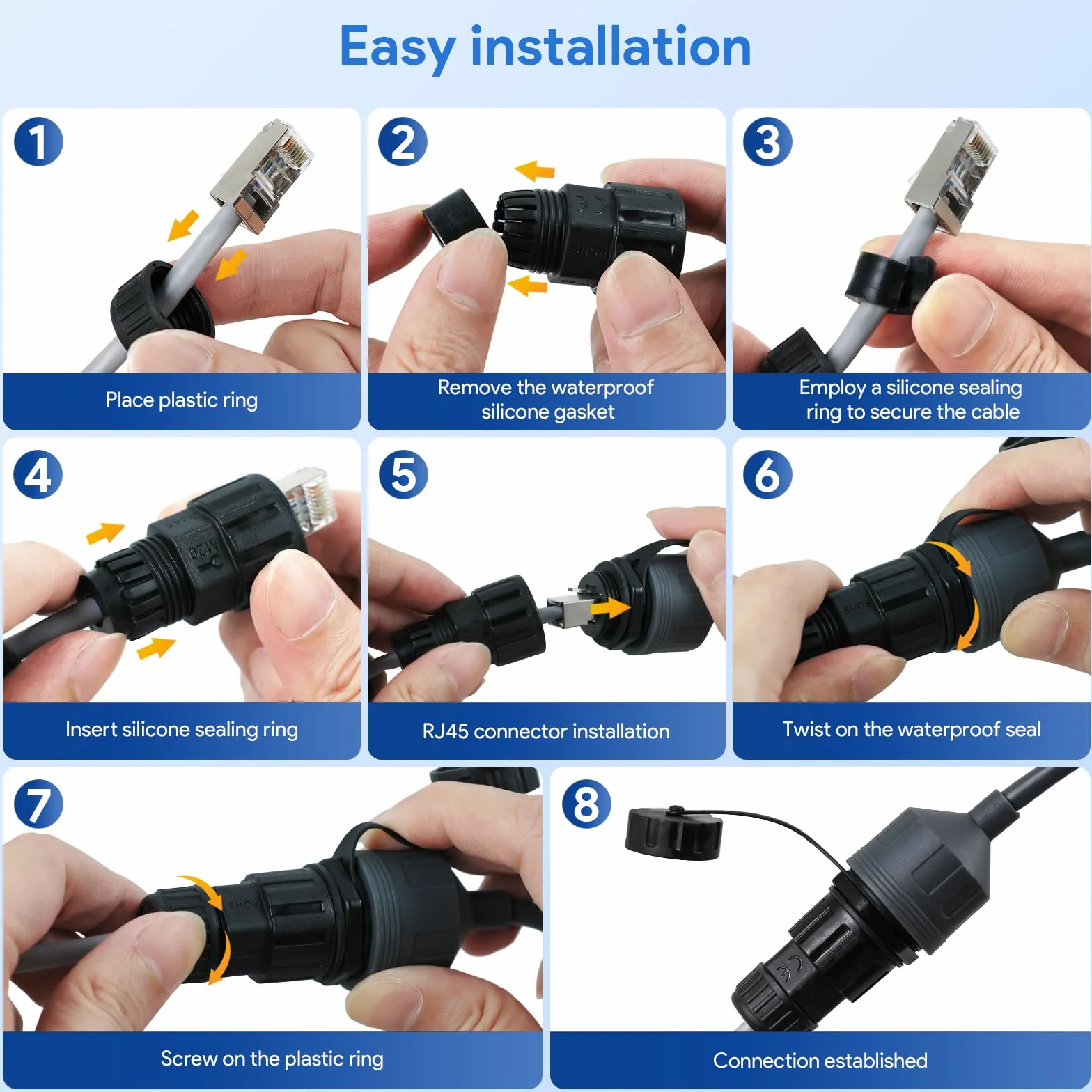 XLTTYWL Adattatore Ethernet Gen 3/Mini per Starlink - Accoppiatore di Estensione Impermeabile per Gen3 Standard SPX a RJ45, Compatibile con V3/Mini Dishy (Confezione da 2)