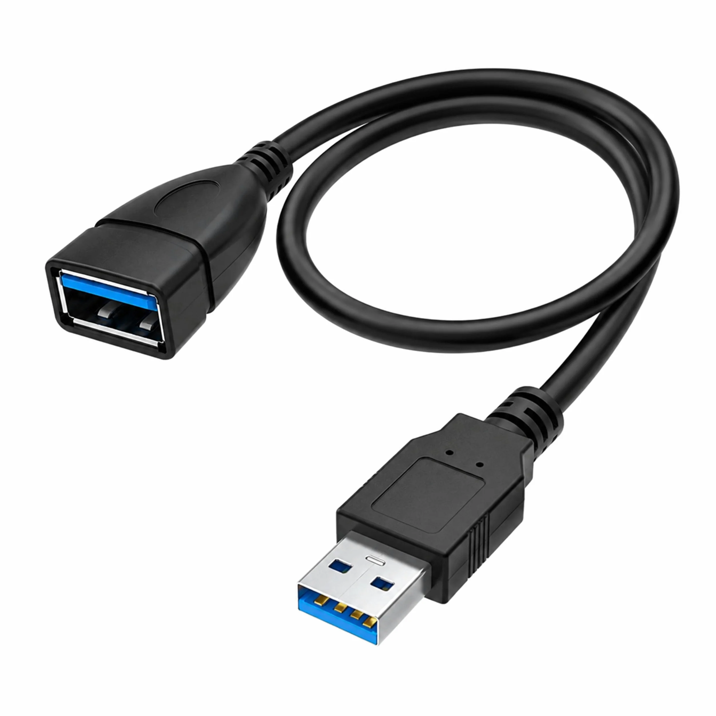 SaiTech IT Breve Durata 1 Piedi del USB 3.0 Extension Cable, USB 3.0 Un Maschio a Femmina Extender Cable Nero 1 Piedi