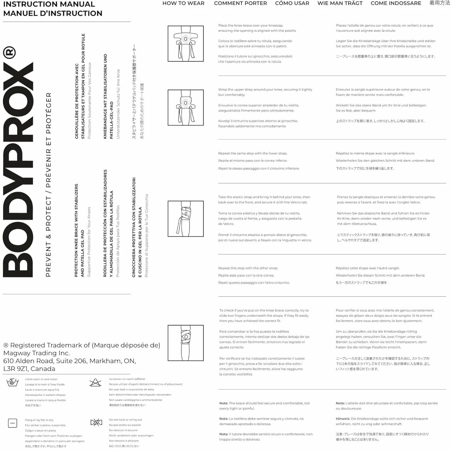 Bodyprox Tutore per ginocchio con stabilizzatori laterali e cuscinetti in gel per rotula, supporto per artrite (L)