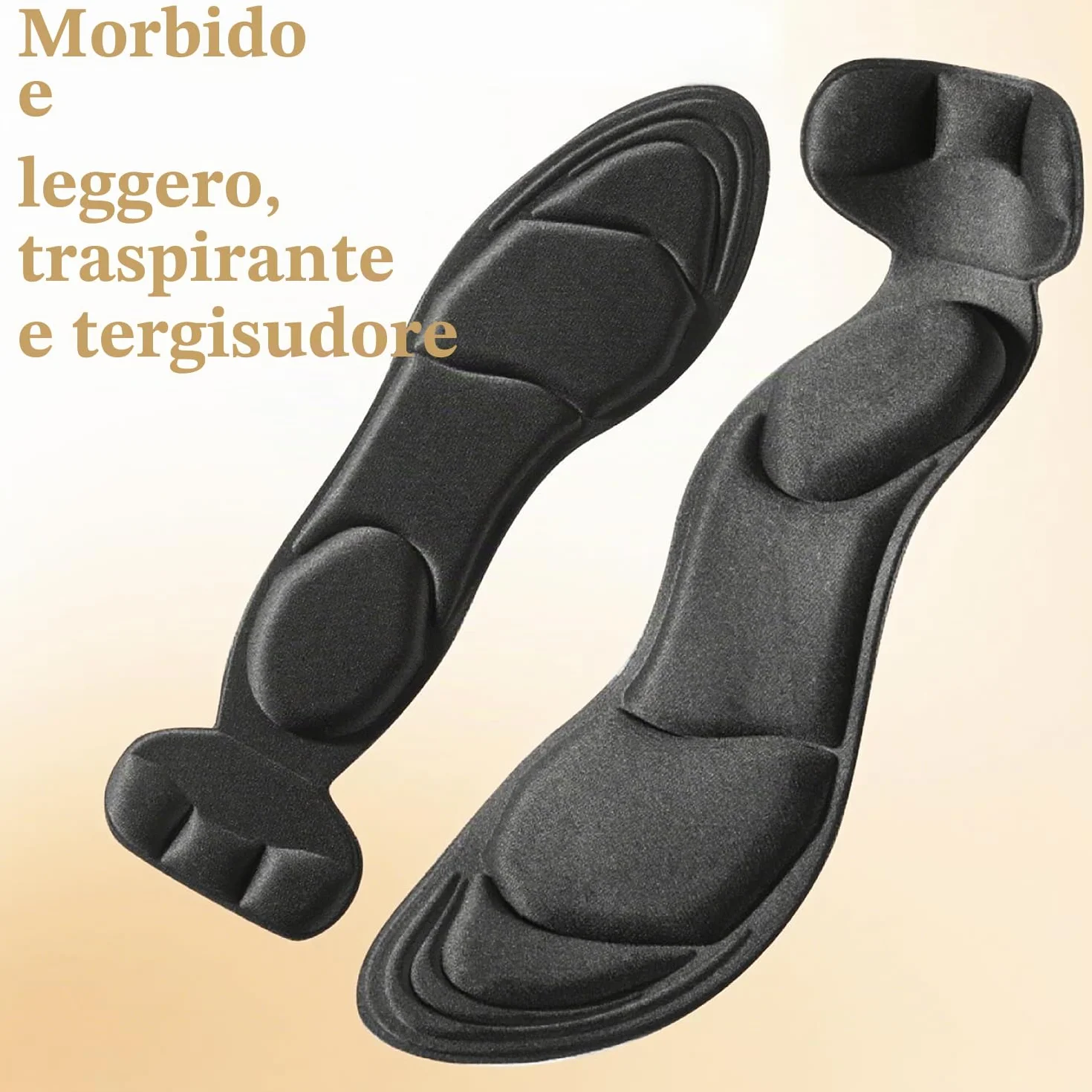 4 Paia Solette Memory Foam Protezione Tallone per Scarpe Tacco Alto Autoadesive Cut-out Cura Piedi