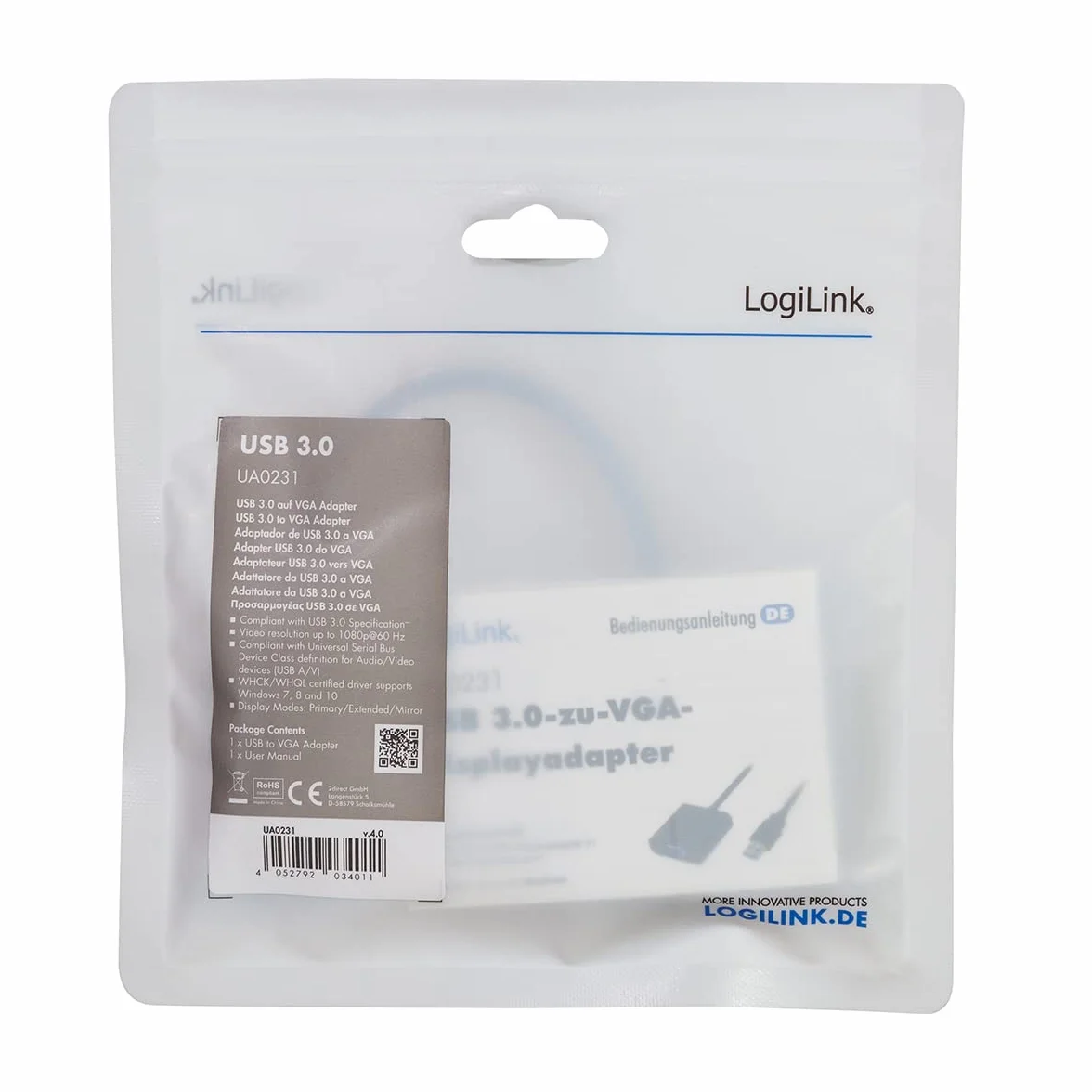 LogiLink Adattatore USB 3.0 a VGA, UA0231