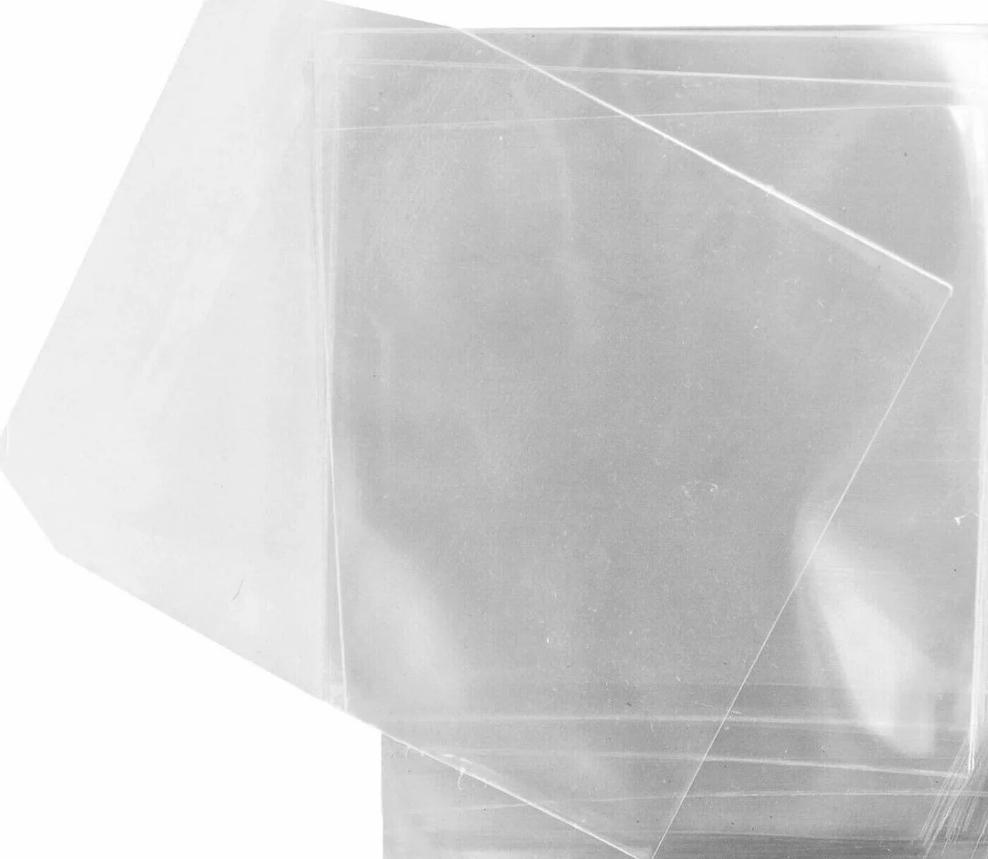 SQUADO - 100 bustine per CD e DVD trasparenti in plastica pvc con aletta di chiusura