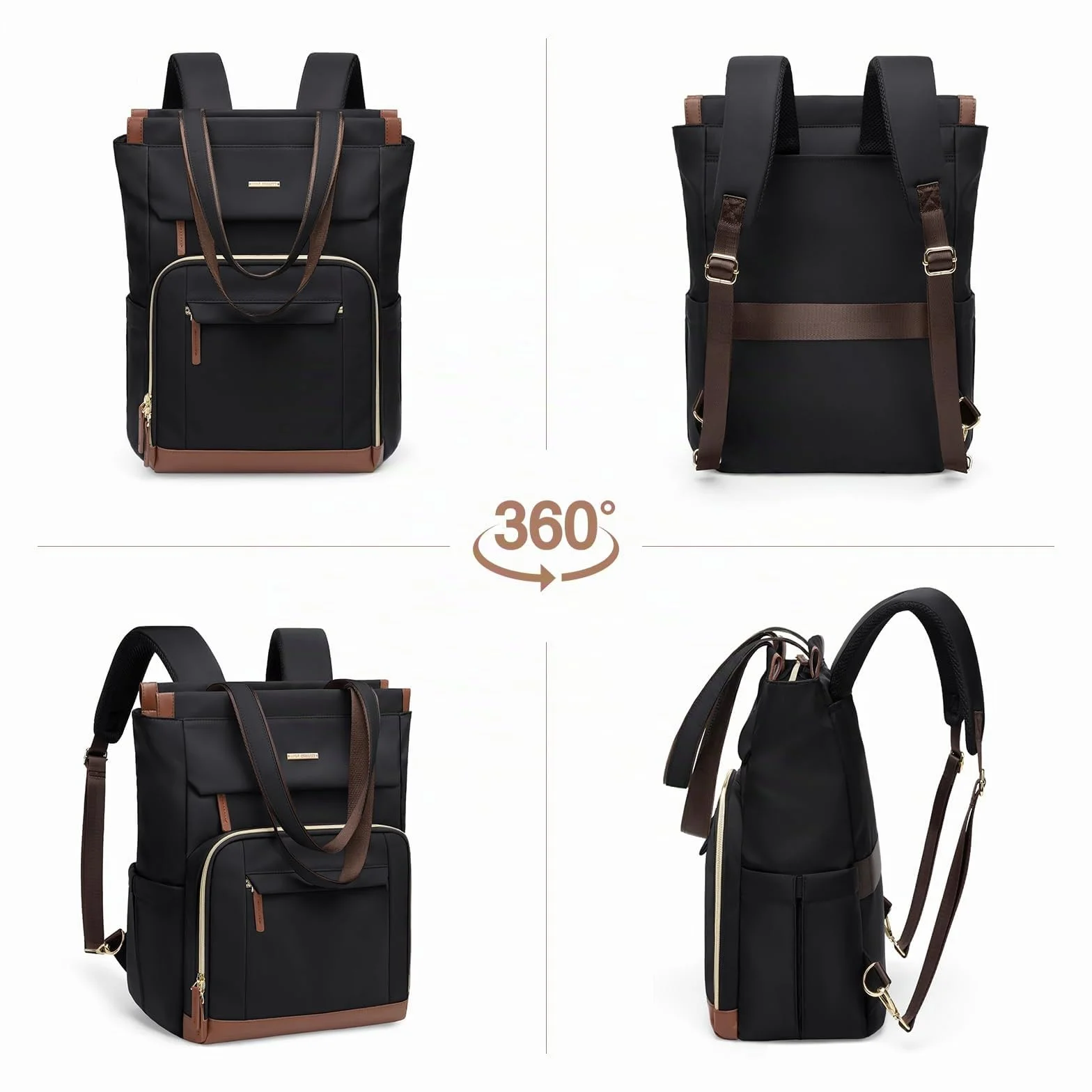 Zaino Porta PC Donna 16 Pollici Antifurto, Impermeabile Computer Backpack Capiente per Laptop, Viaggi, Ufficio, Scuola