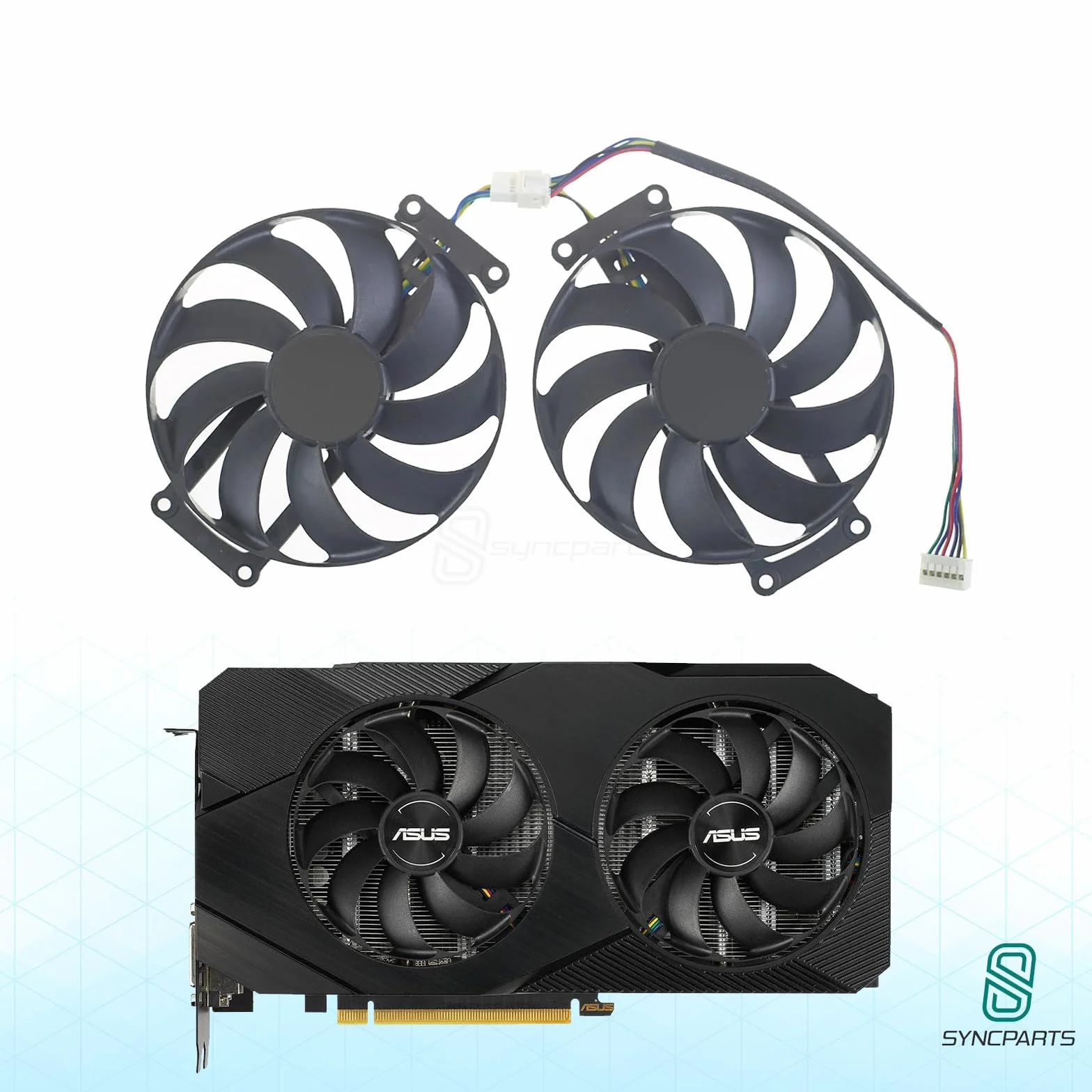 Ventola grafica per ASUS Dual RTX 2070 EVO V2, RTX 1660 EVO, ASUS Dual GeForce RTX 2060 SUPER EVO V2, 87 mm, set da 2