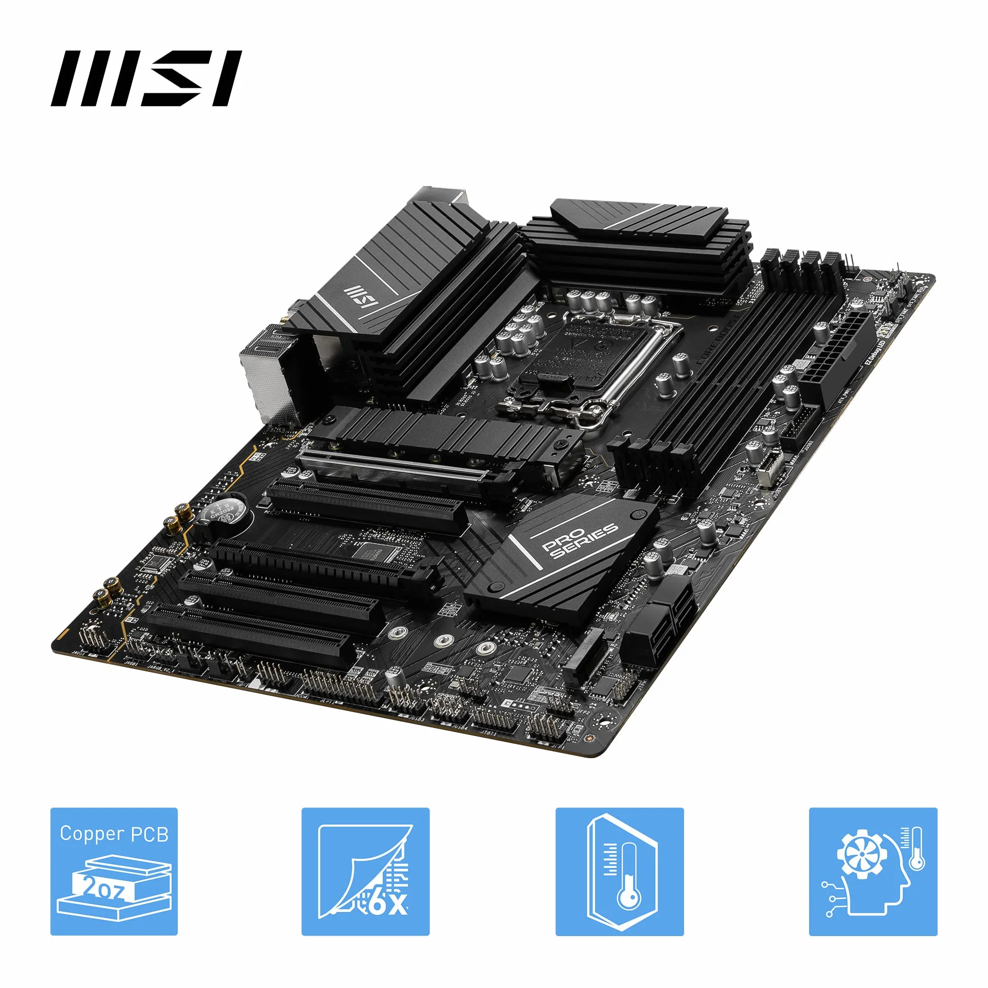 MSI PRO B760-P WIFI DDR4 Scheda Madre ATX - Supporta Intel 12° & 13° Gen, LGA 1700 - DDR4 Memory Boost 5333+MHz/OC, PCIe 4.0 x16 Slots, M.2 Gen4 Slots, 2.5G LAN, Wi-Fi 6E