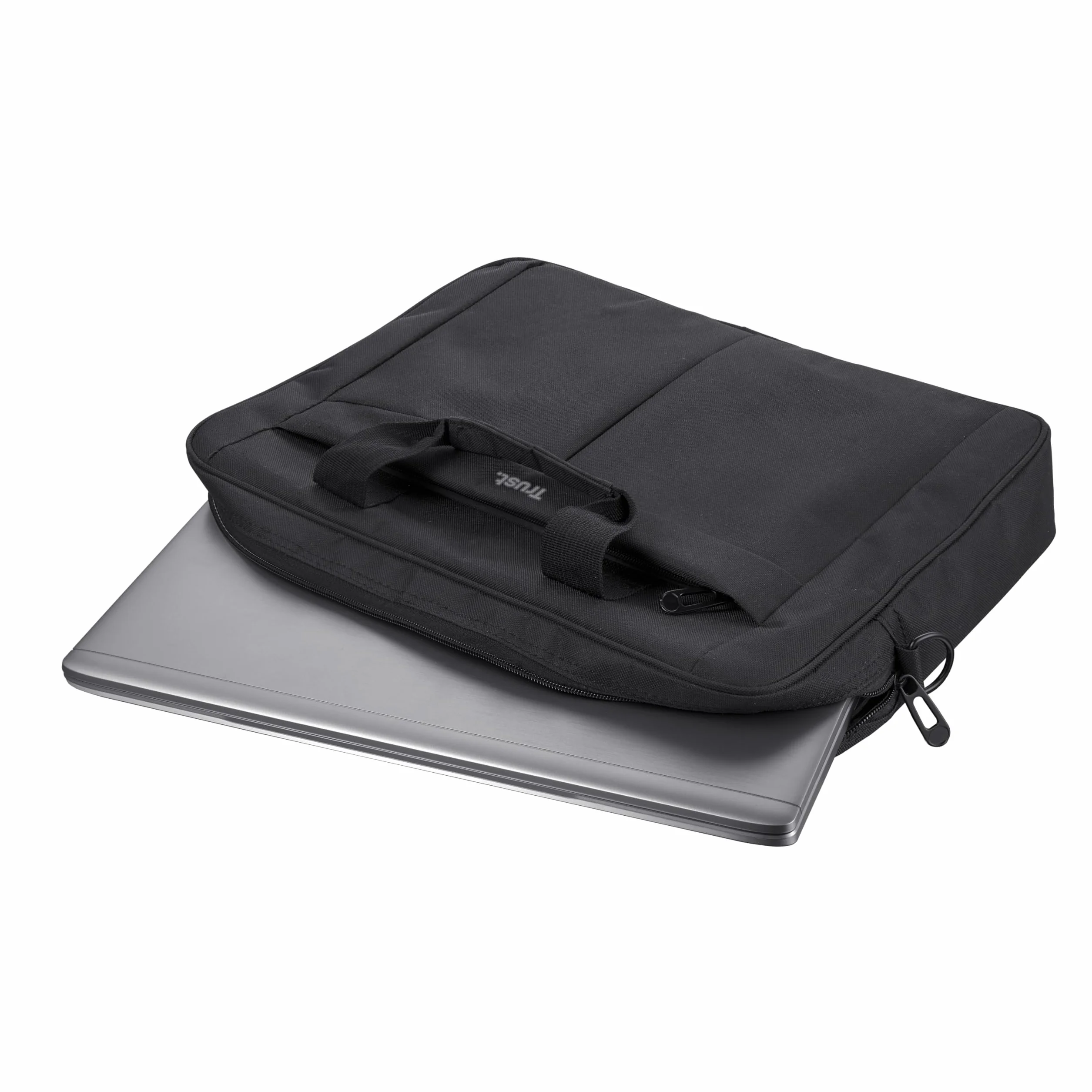 Trust Primo Borsa Porta PC Portatile 16 Pollici, Borsa a Tracolla Regolabile per Laptop Fino a 385 x 315 mm, Custodia Trasporto Tessuto Resistente per Computer Notebook Macbook Dell HP Asus, Nero