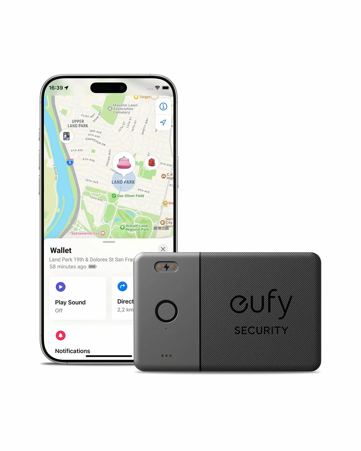 eufy Security SmartTrack Card E30, ricaricabile, compatibile con Apple Find My (solo iOS), localizzatore Bluetooth, perfetto per portafoglio, passaporto e laptop, resistente all’acqua